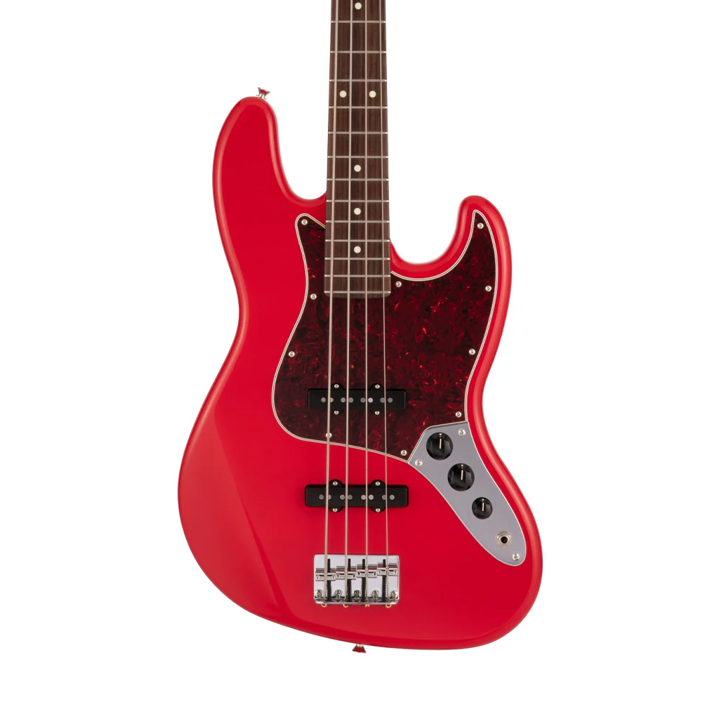 Fender Japan Hybrid II Jazz Bass Guitar, RW FB, Modena Red - Image 3
