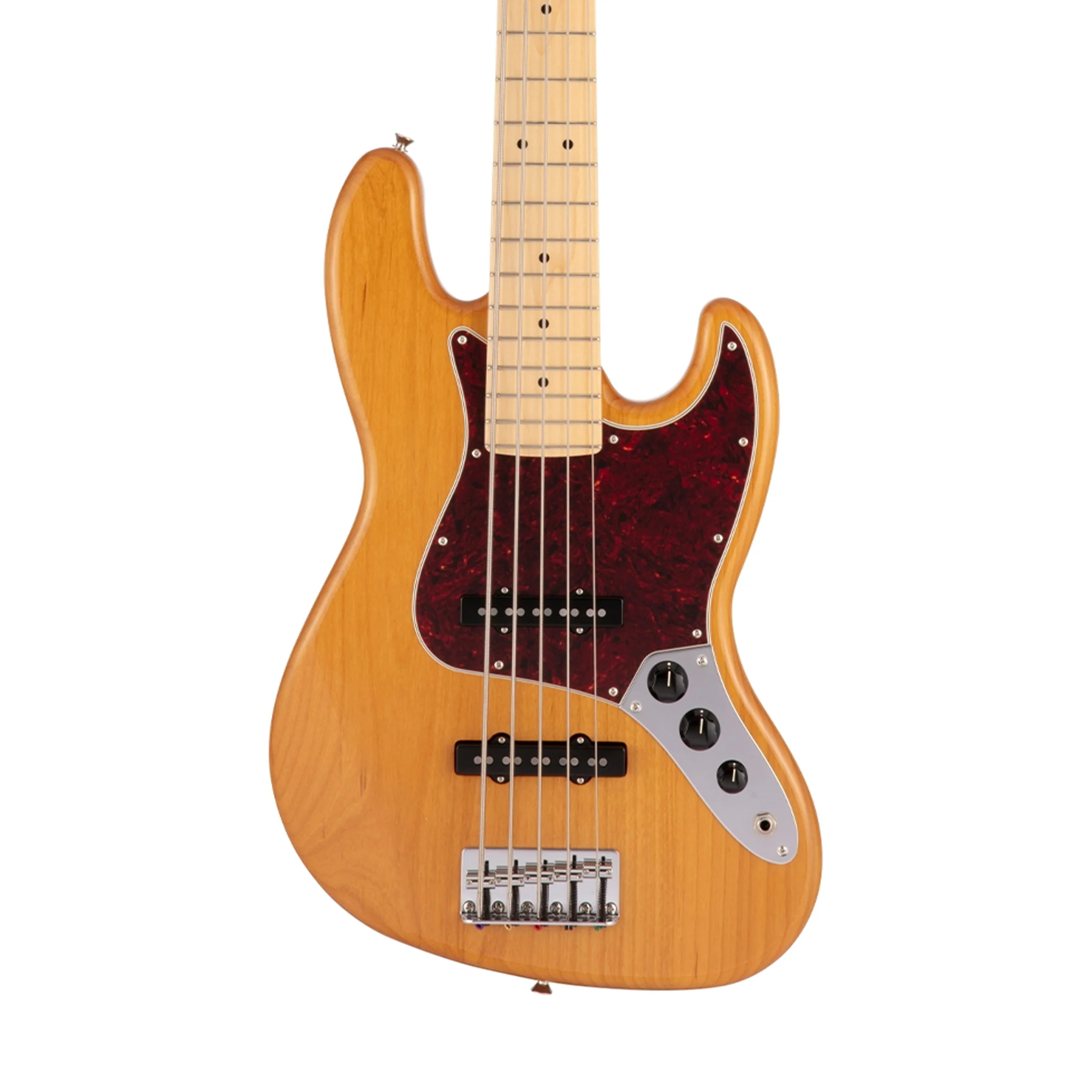 Fender Japan Hybrid II Jazz Bass V Guitar, Maple FB, Vintage Natural - Image 3