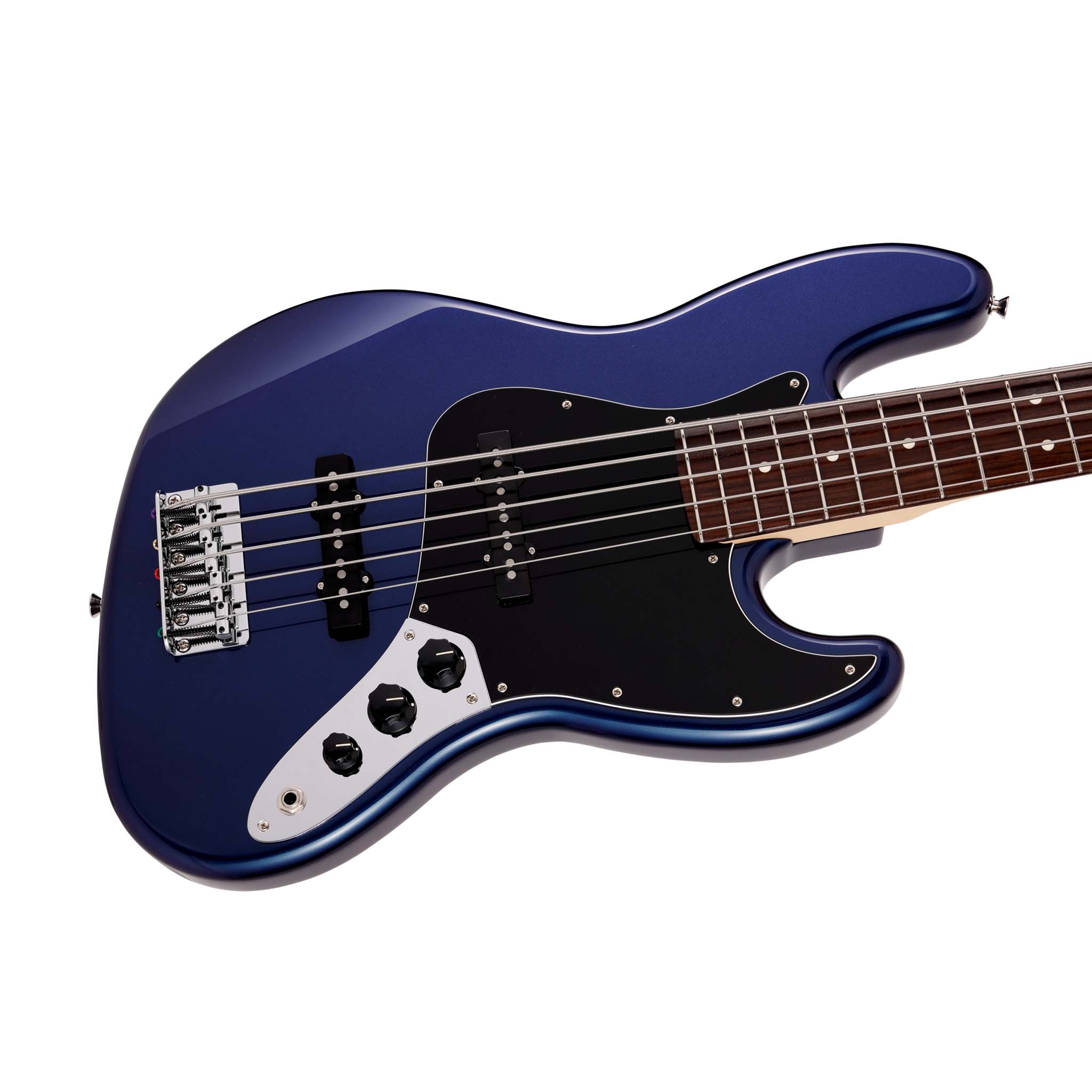 Fender Japan Hybrid II Jazz Bass V Guitar, RW FB, Azure Metallic - Image 5