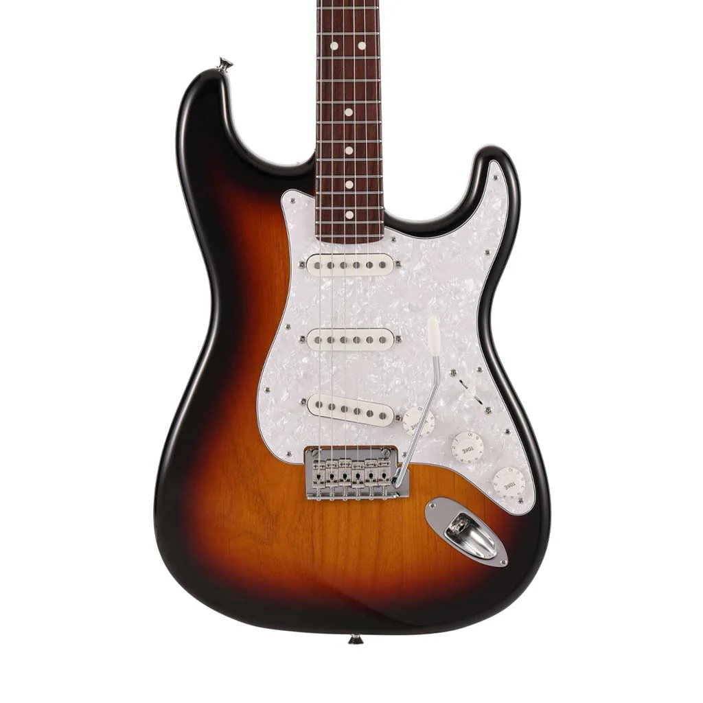 Fender Japan Hybrid II Stratocaster Electric Guitar, RW FB, Mystic 3-Tone Sunburst - Image 3