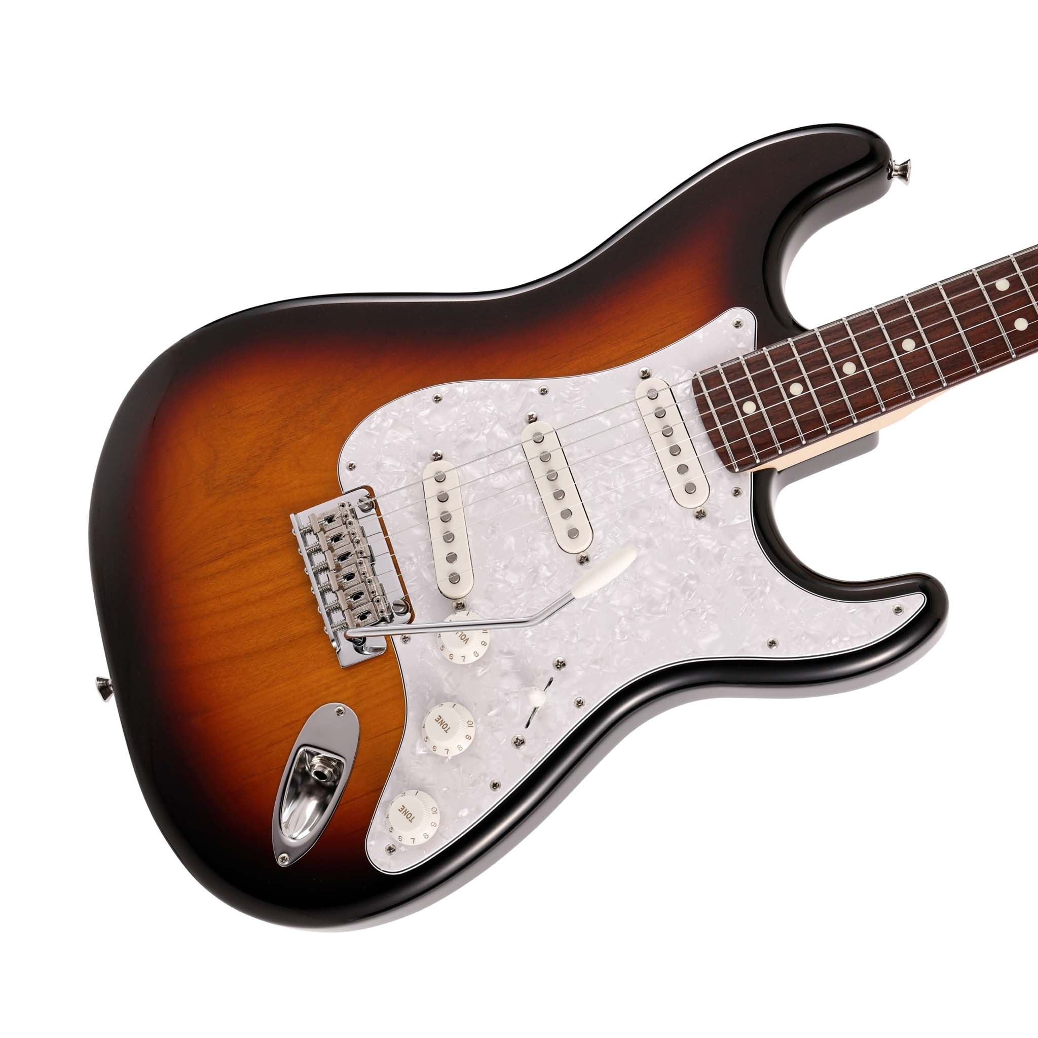 Fender Japan Hybrid II Stratocaster Electric Guitar, RW FB, Mystic 3-Tone Sunburst - Image 5