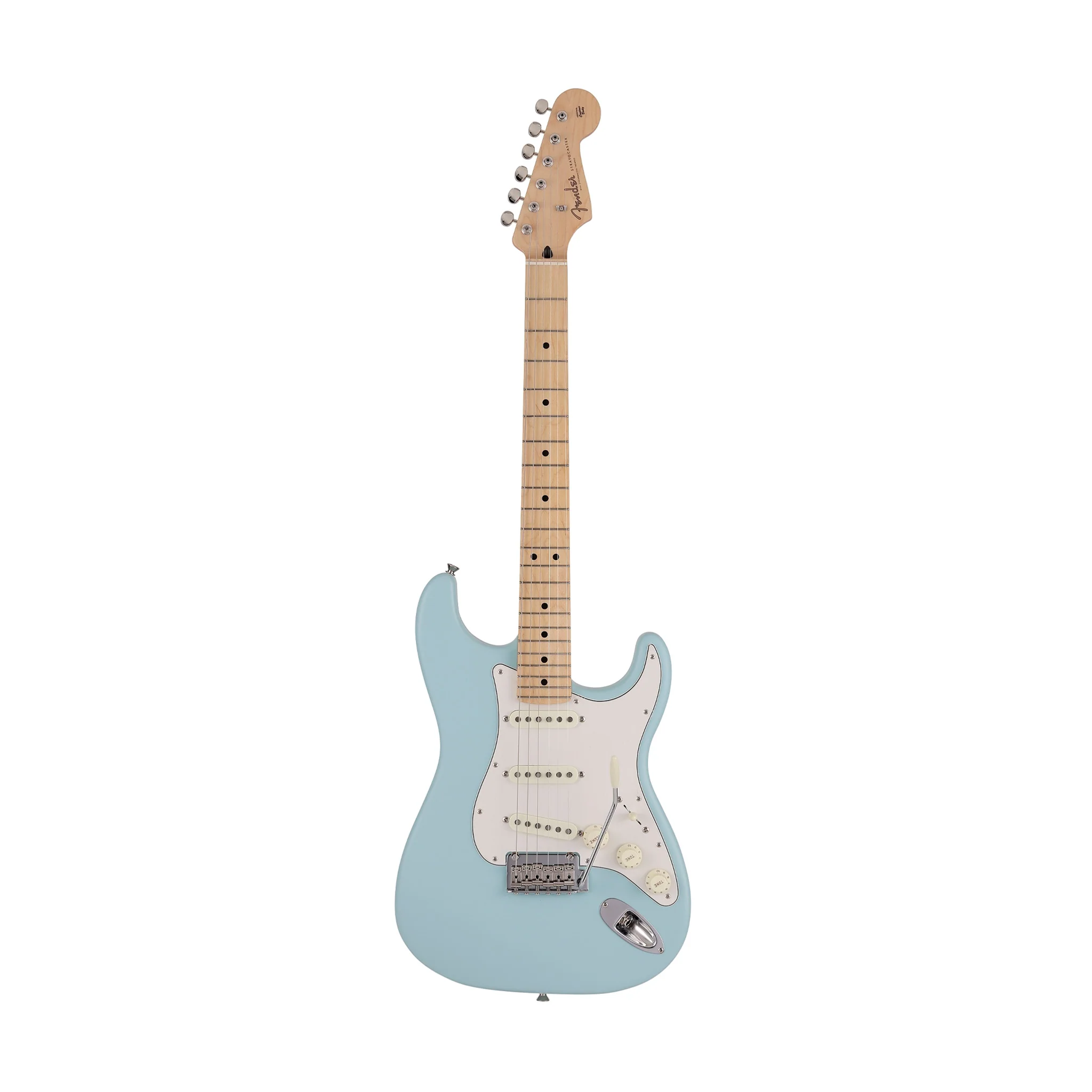 Fender Japan Junior Collection Stratocaster Electric Guitar, Maple FB, Satin Daphne Blue