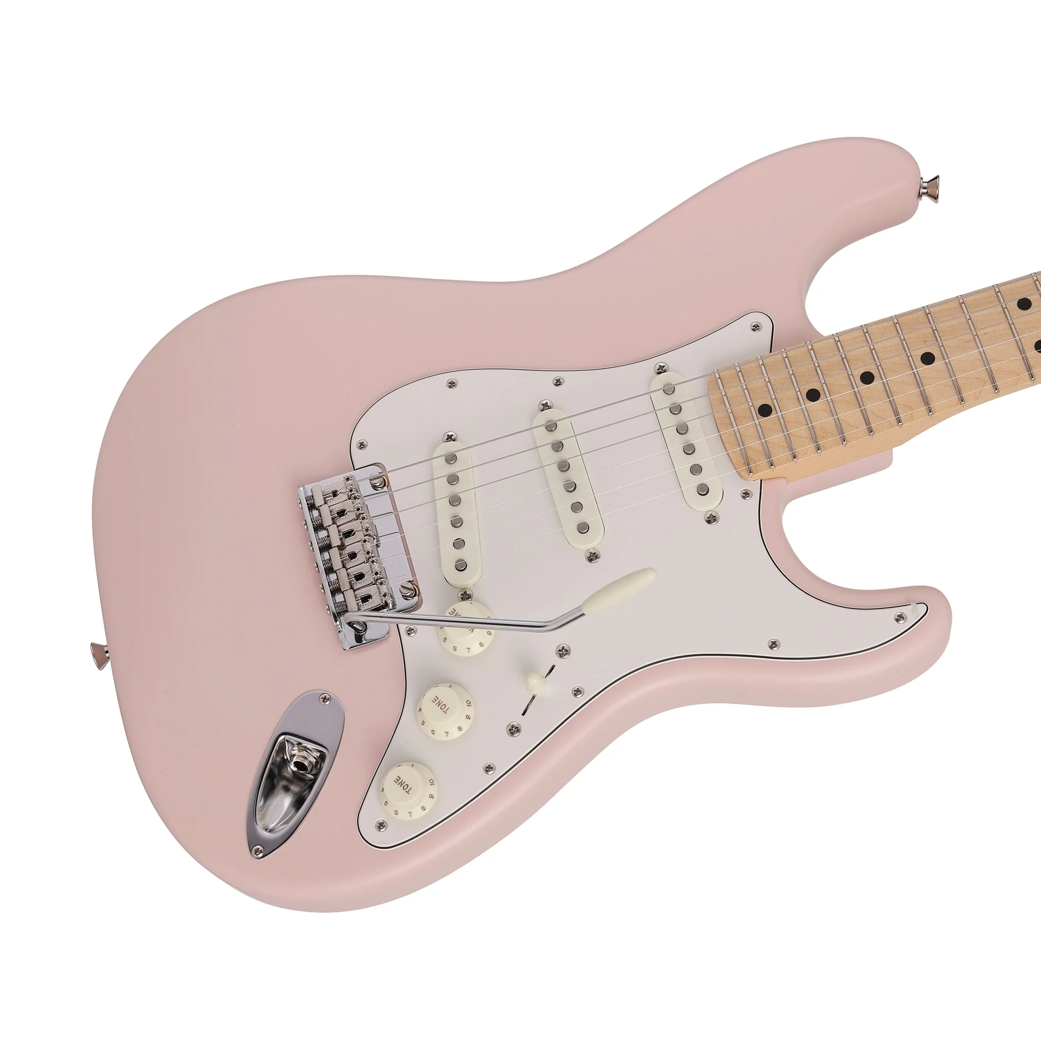 Fender Japan Junior Collection Stratocaster Electric Guitar, Maple FB, Satin Shell Pink - Image 5