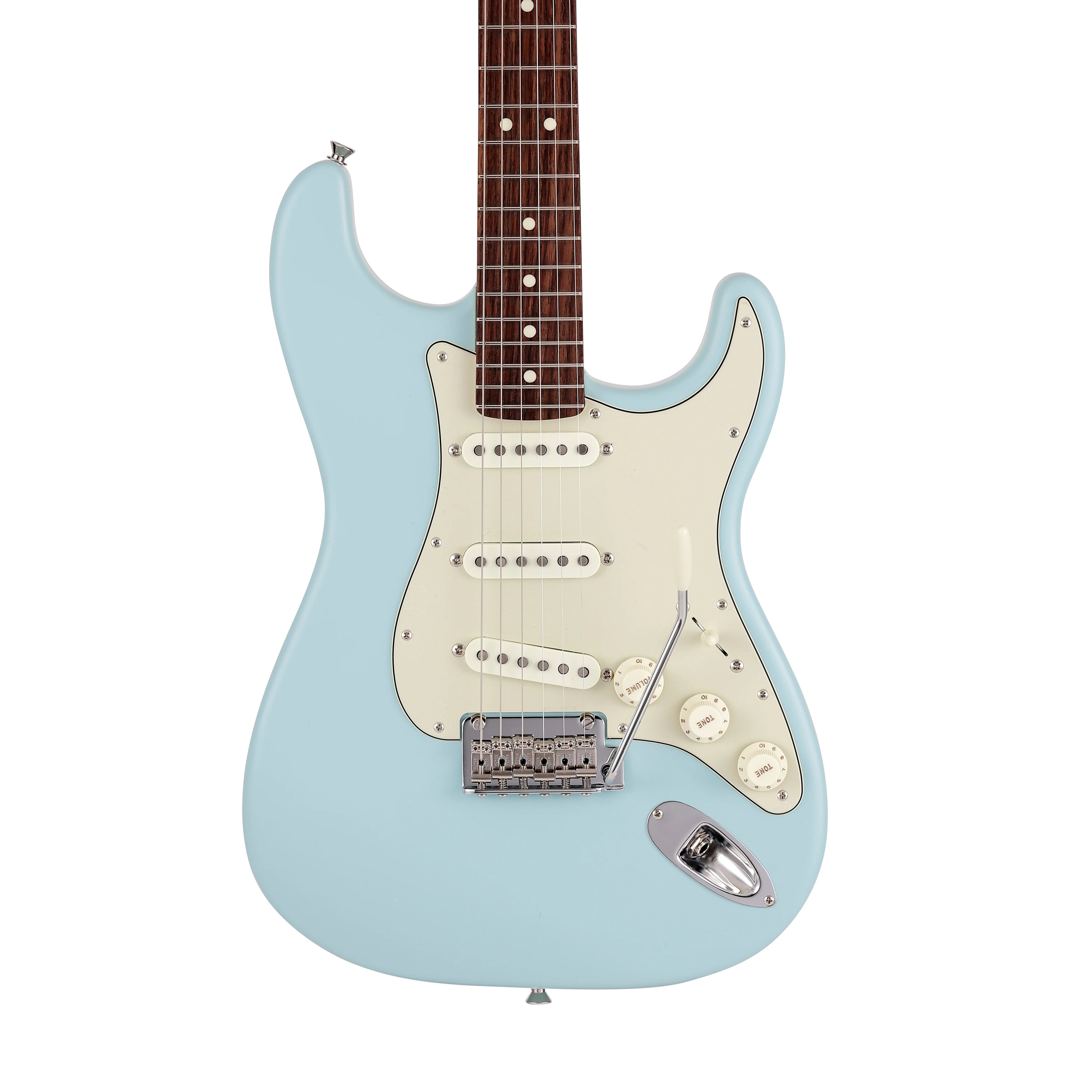 Fender Japan Junior Collection Stratocaster Electric Guitar, RW FB, Satin Daphne Blue - Image 3
