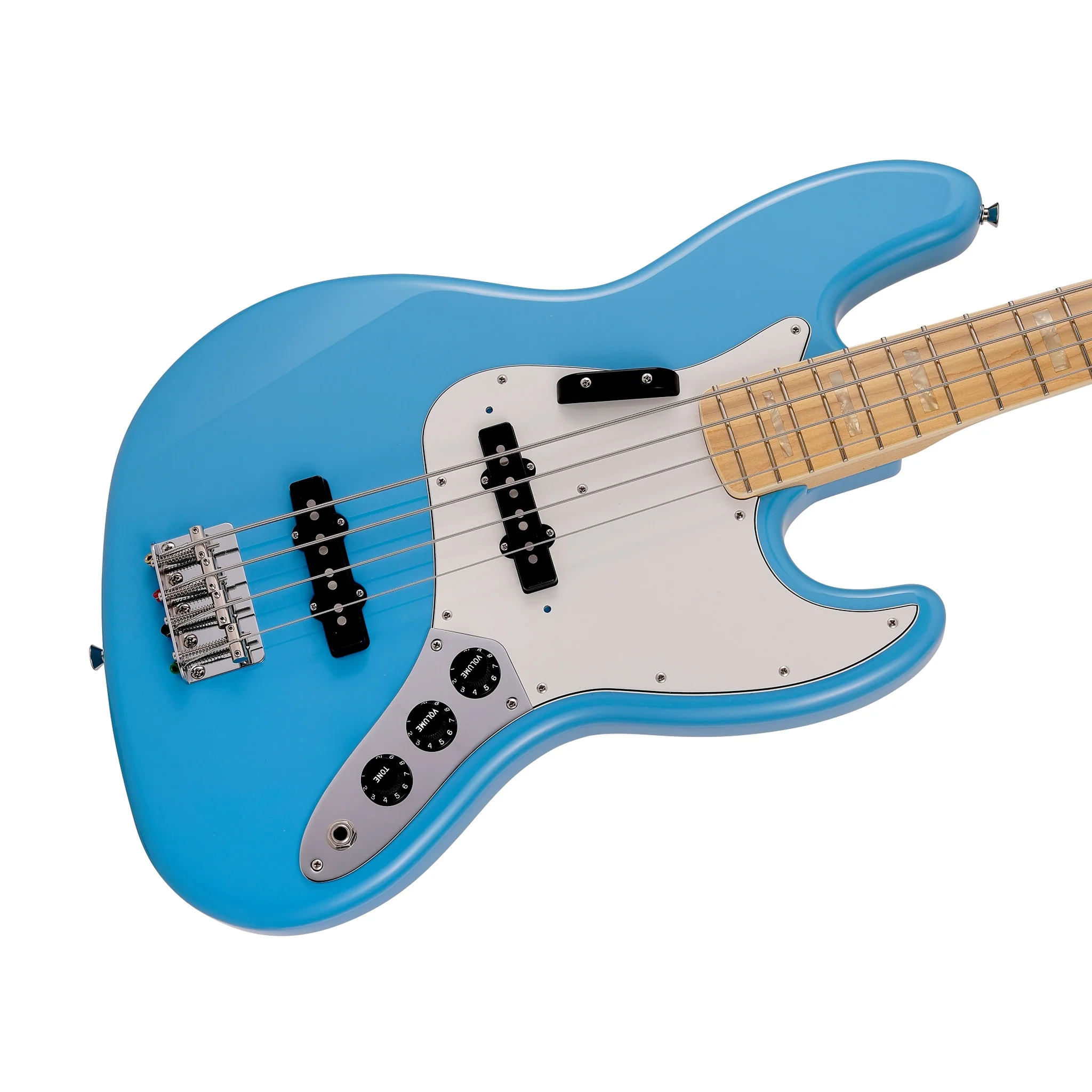 Fender Japan Limited International Color Jazz Bass Electric Guitar, Maple FB, Maui Blue - Image 5