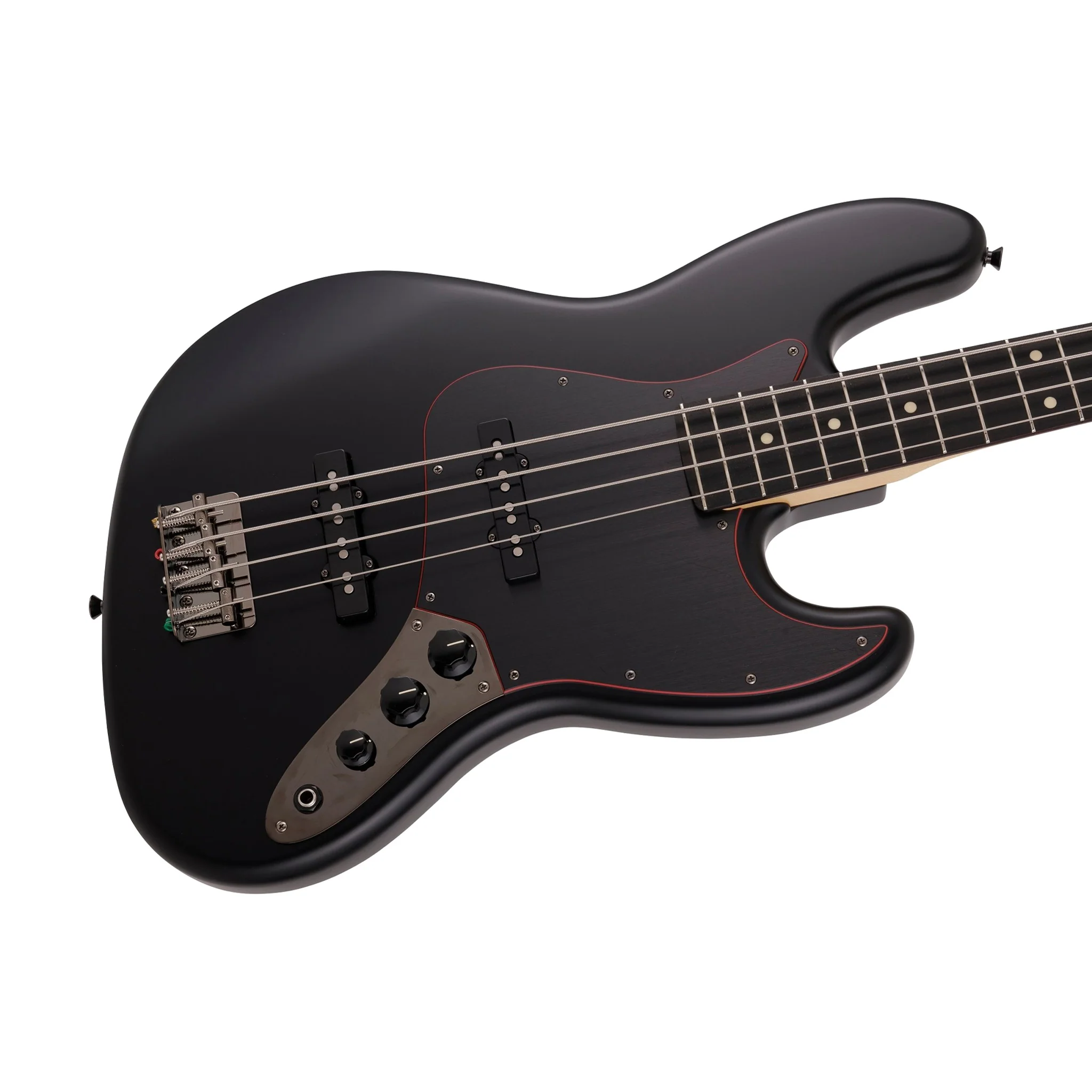 Fender Japan Ltd Ed Hybrid II Jazz Bass Guitar, Noir, RW FB, Black - Image 5