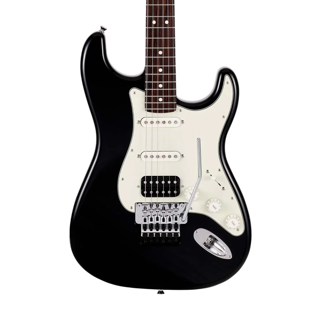 Fender Japan Ltd Ed Stratocaster Floyd Rose Electric Guitar, RW FB, Black - Image 3
