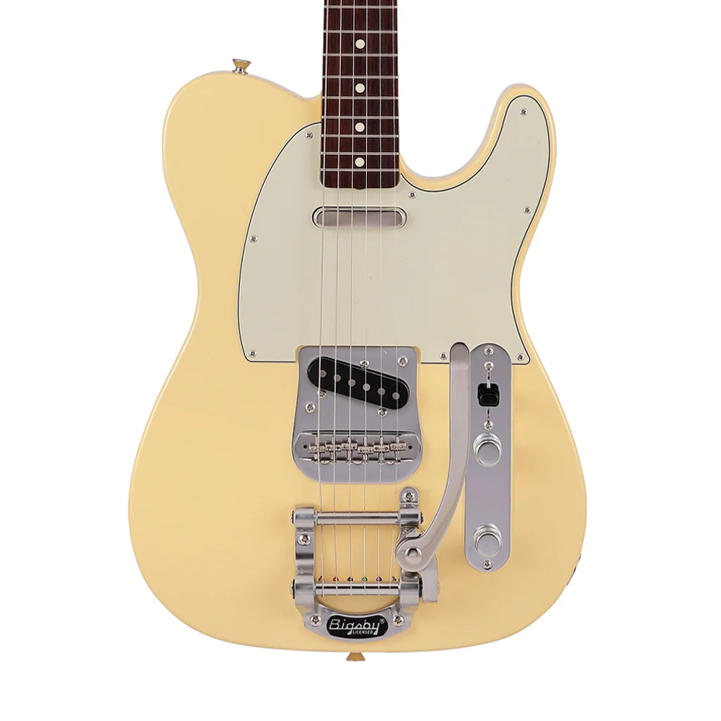 Fender Japan Ltd Ed Traditional 60s Telecaster Electric Guitar w/Bigsby, RW FB, Vintage White - Image 3