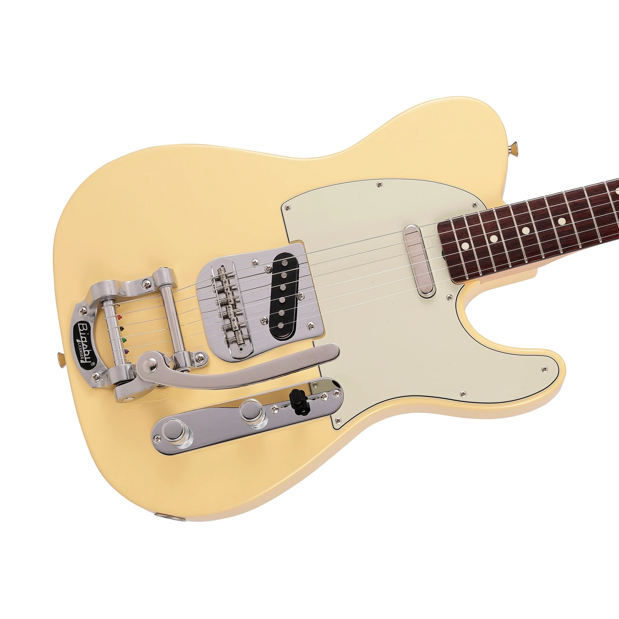 Fender Japan Ltd Ed Traditional 60s Telecaster Electric Guitar w/Bigsby, RW FB, Vintage White - Image 5