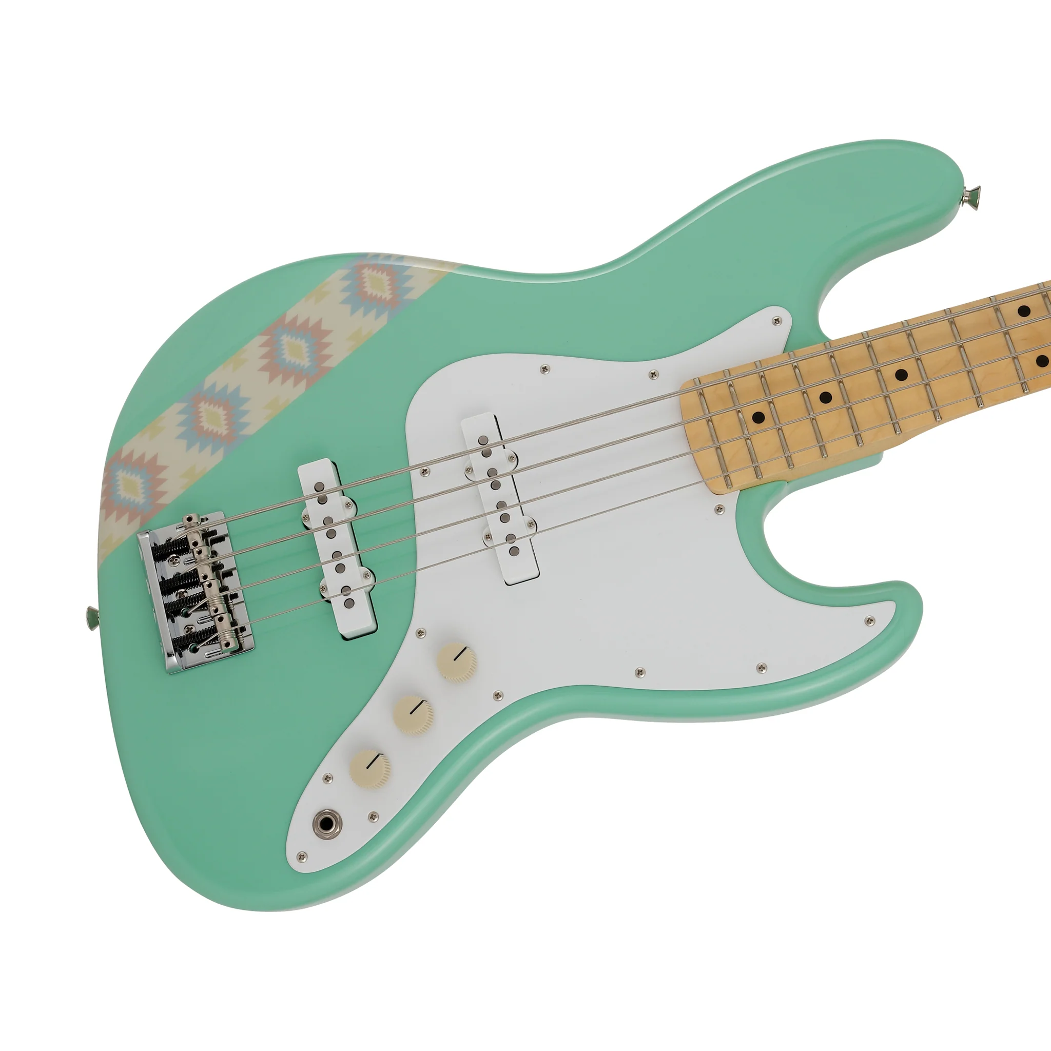 Fender Japan Silent Siren Signature Jazz Bass Guitar, Maple FB, Surf Green - Image 3