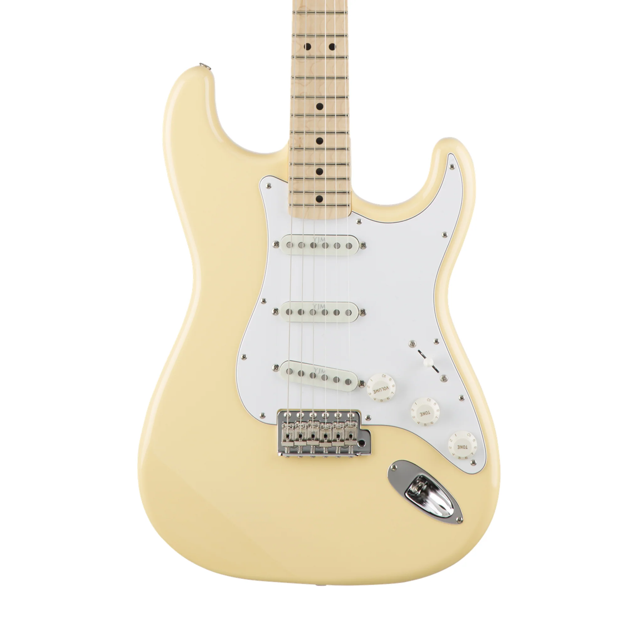 Fender Japan Yngwie Malmsteen Stratocaster Electric Guitar w/Gigbag, Yellow White - Image 3