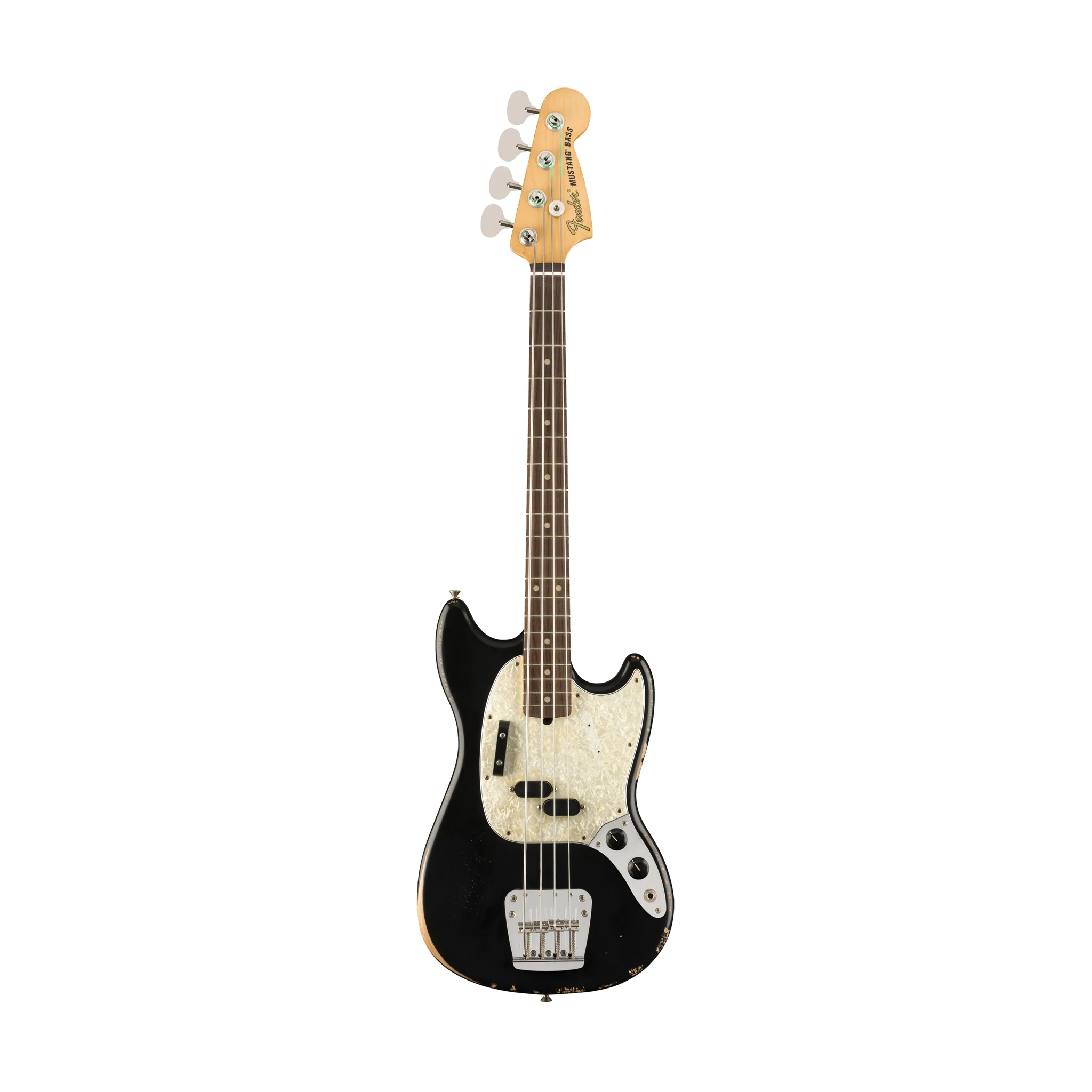 Fender Justin Meldal-Johnson Road Worn Mustang Bass Guitar, Black