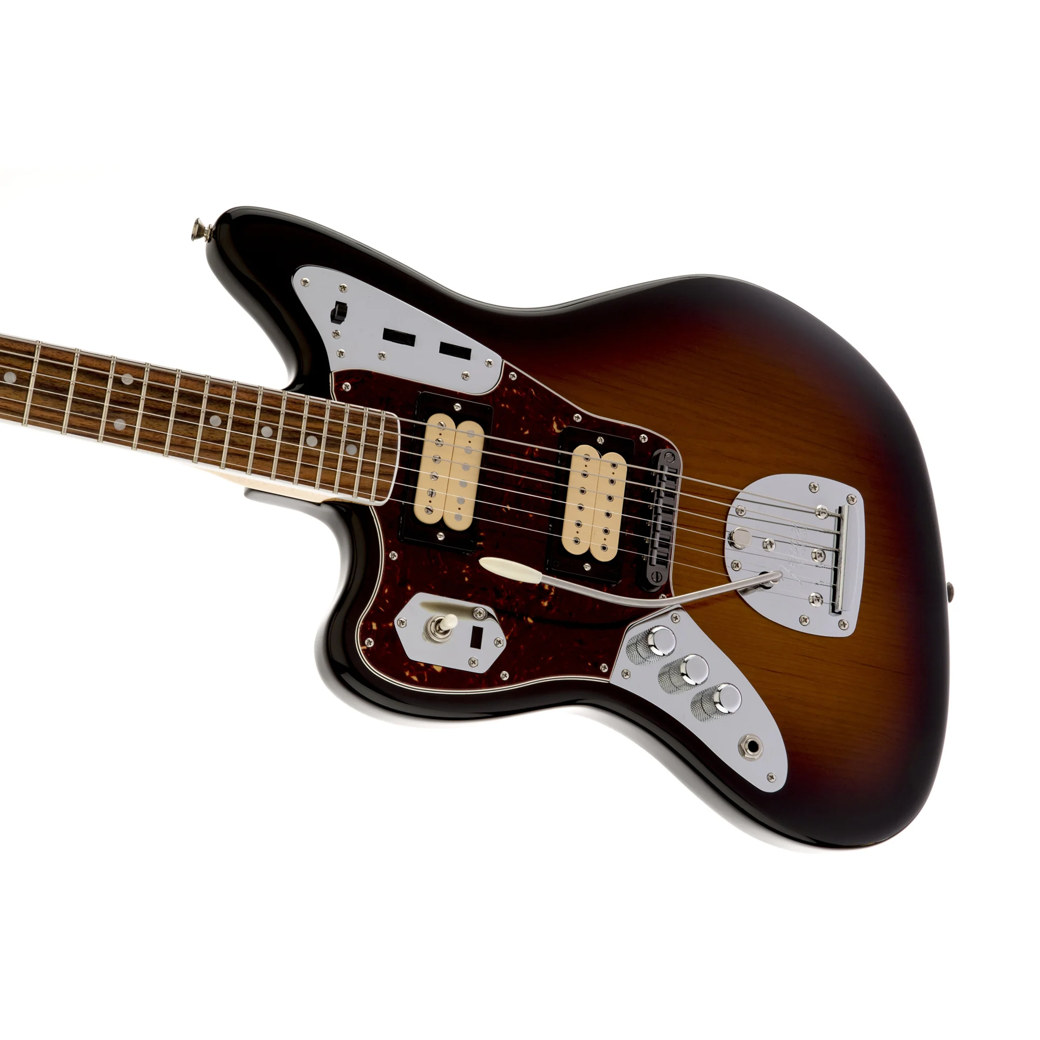 Fender Kurt Cobain Jaguar NOS Left-Handed Electric Guitar, RW FB, 3-Tone Sunburst - Image 3