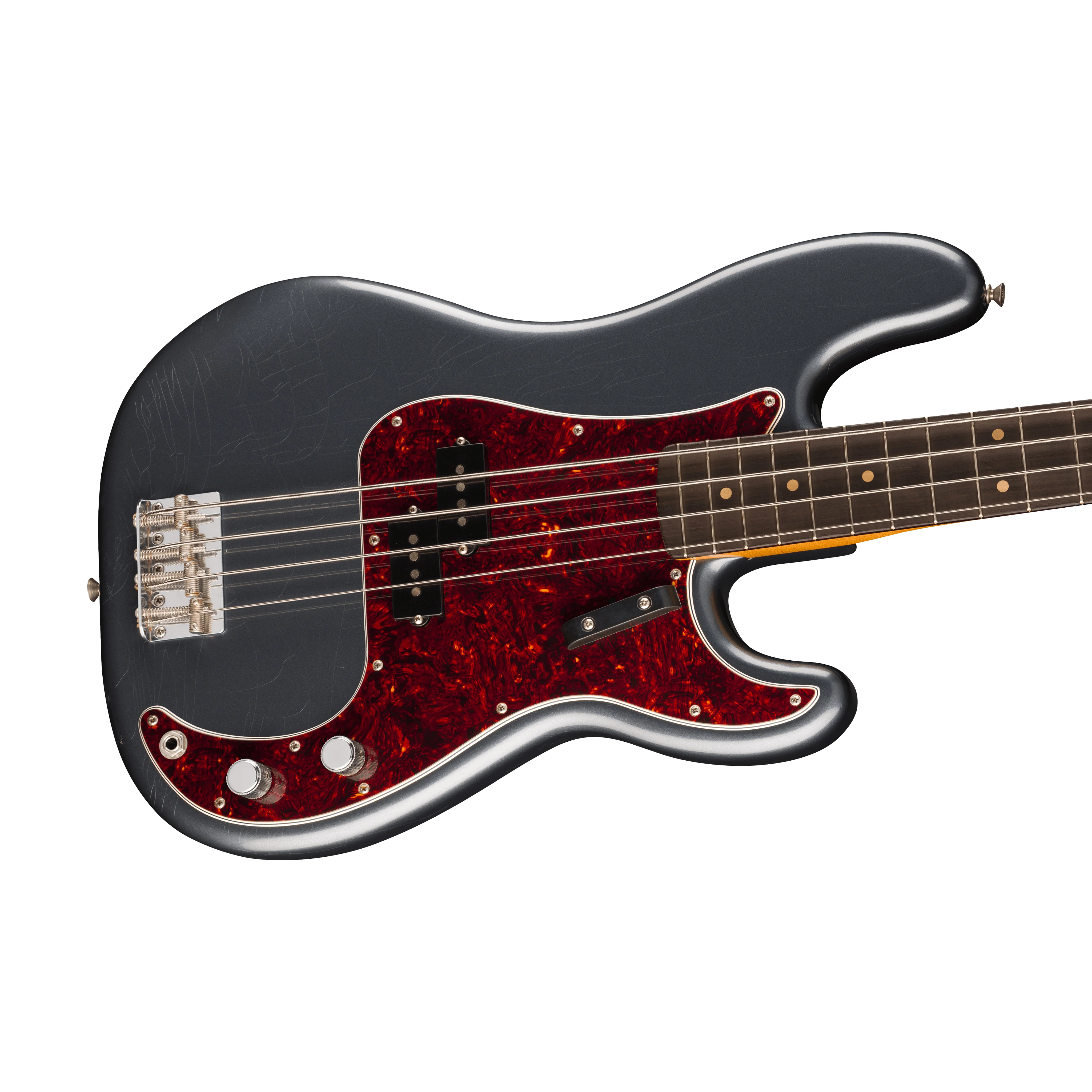 Fender Limited Edition Vintera II Roadworn 60s Precision Bass Guitar, RW FB, Charcoal Frost Metallic - Image 5