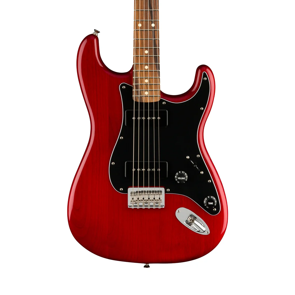 Fender Noventa Stratocaster Electric Guitar, PF FB, Crimson Red Transparent - Image 3