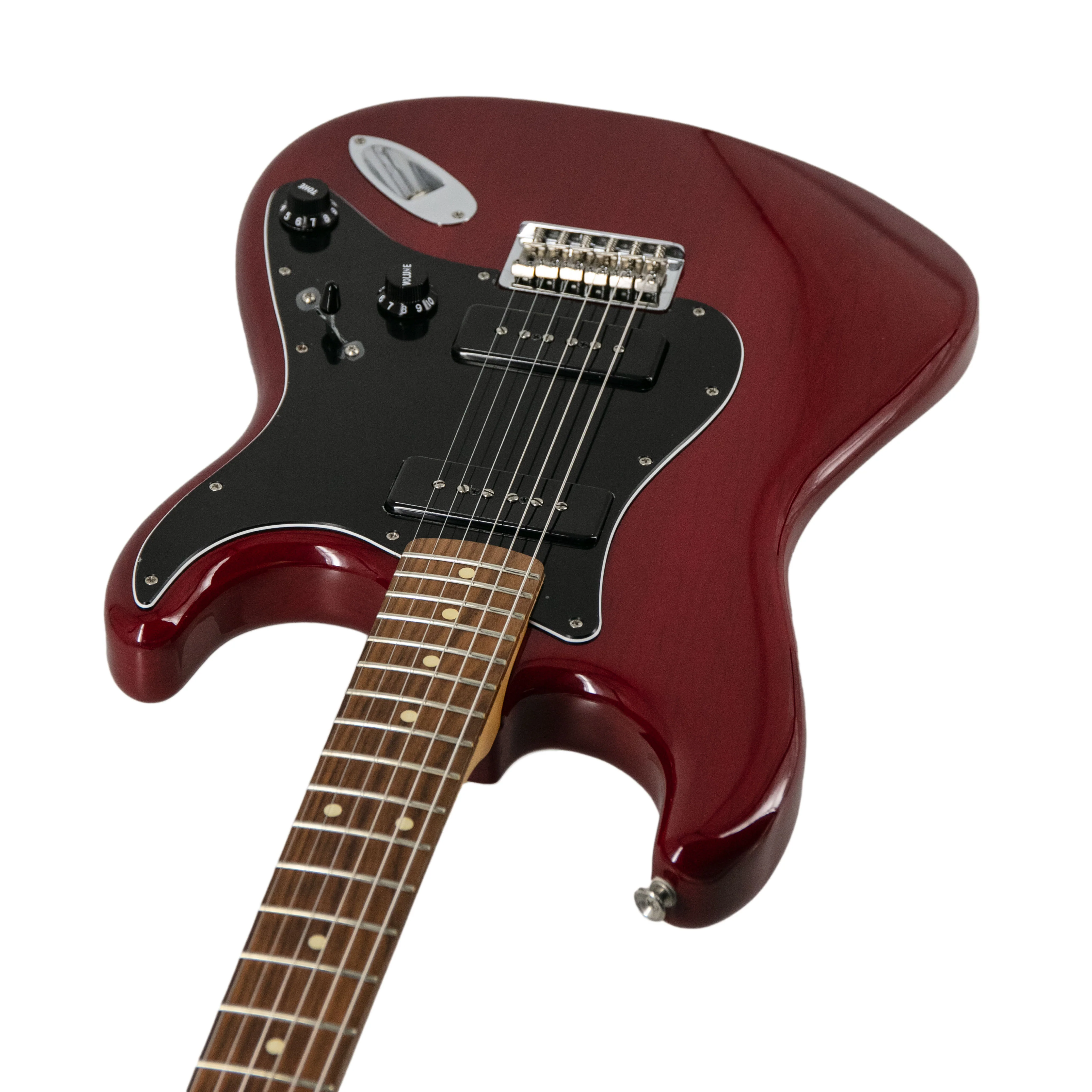 Fender Noventa Stratocaster Electric Guitar, PF FB, Crimson Red Transparent, MX2115XXXX - Image 2