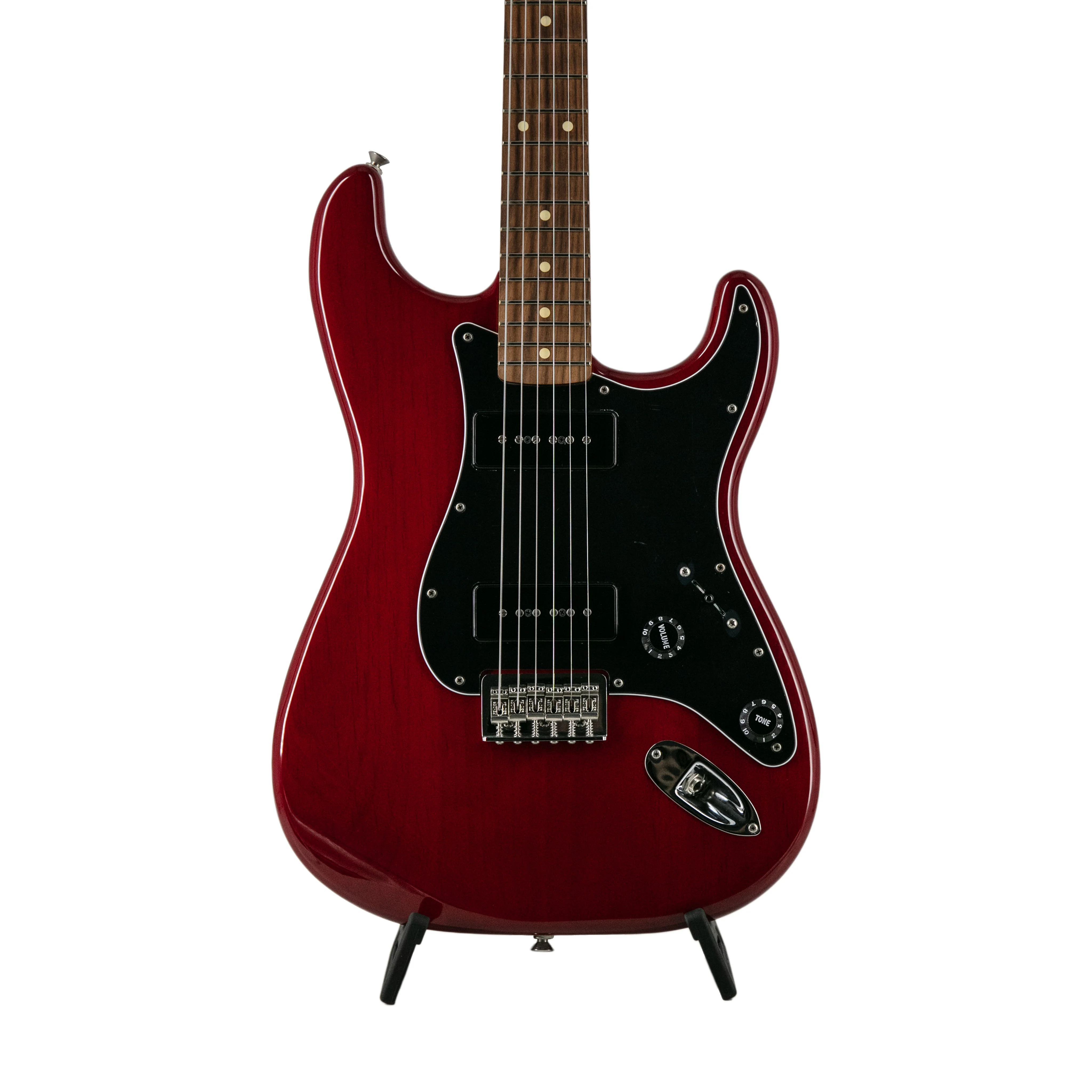 Fender Noventa Stratocaster Electric Guitar, PF FB, Crimson Red Transparent, MX2115XXXX - Image 4