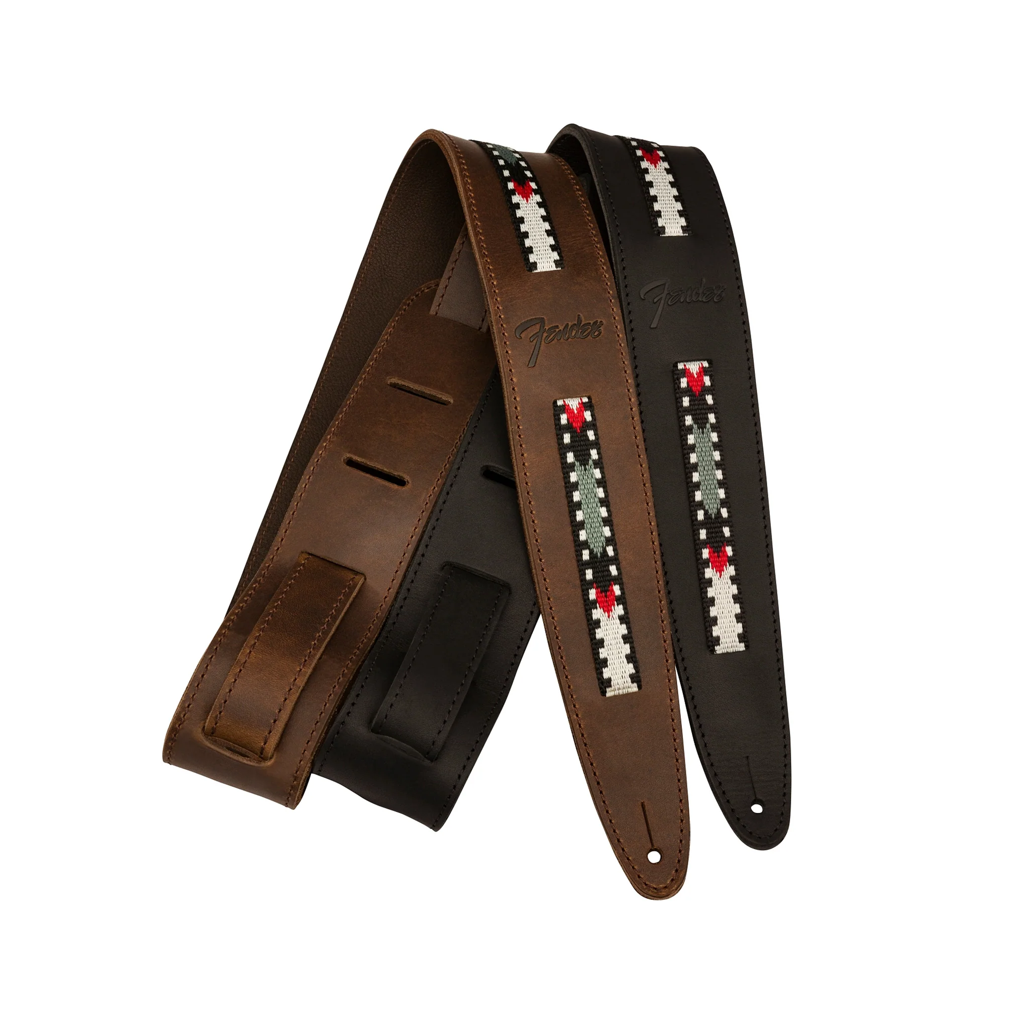 Fender Paramount Acoustic Guitar Leather Strap, Brown - Image 4