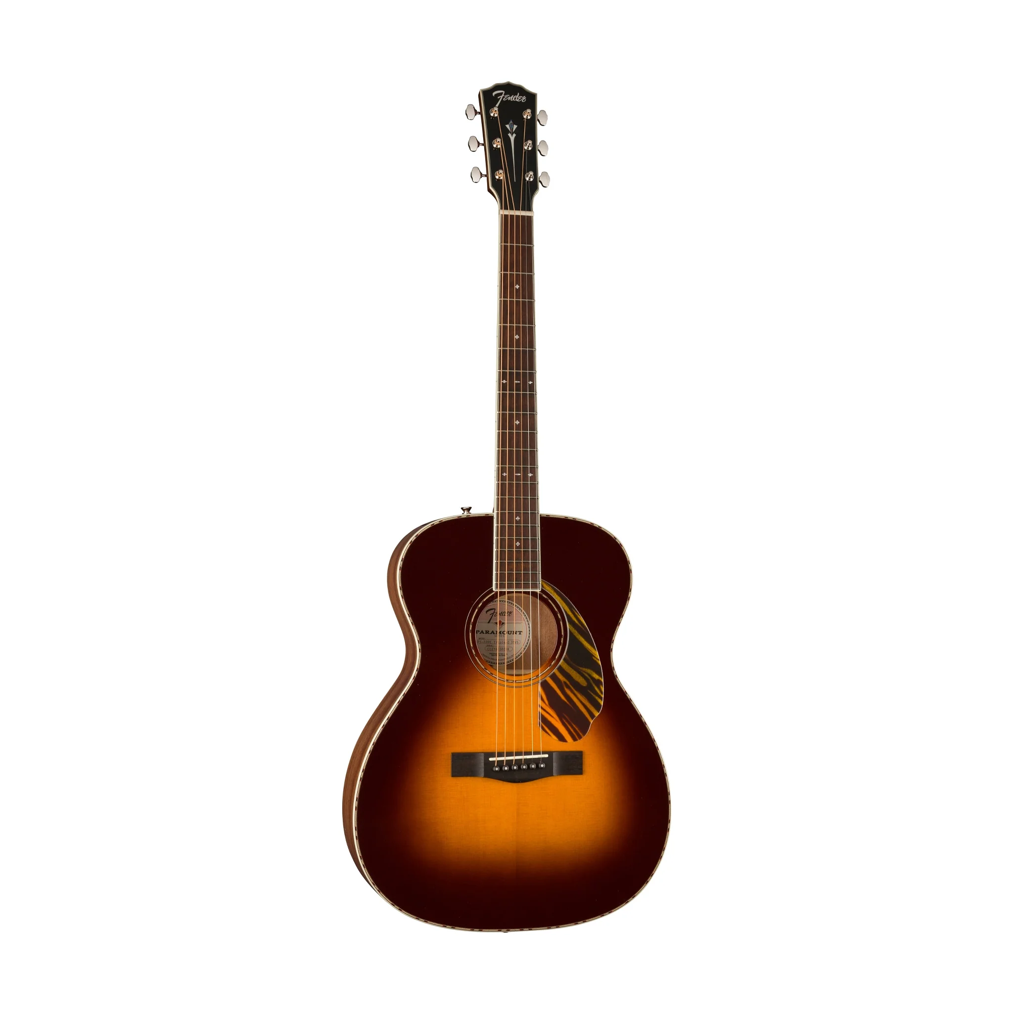 Fender PO-220E Orchestra Electro Acoustic Guitar, 3 Colour Vintage Sunburst - Image 3