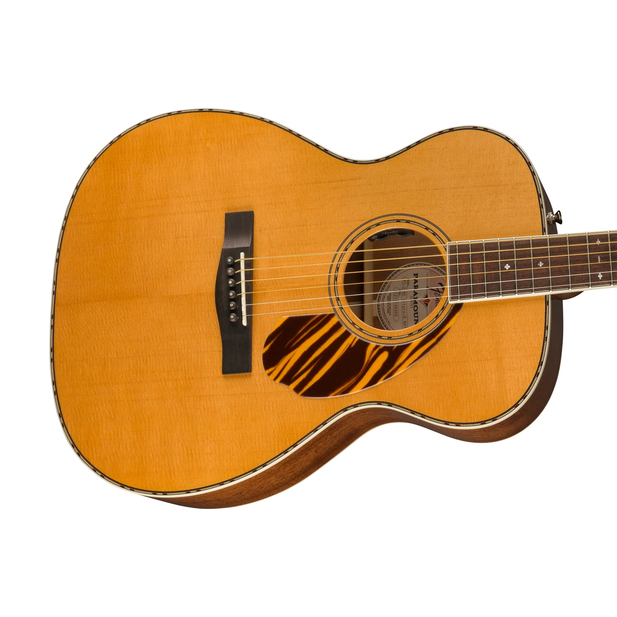 Fender PO-220E Orchestra Electro Acoustic Guitar, Natural - Image 6