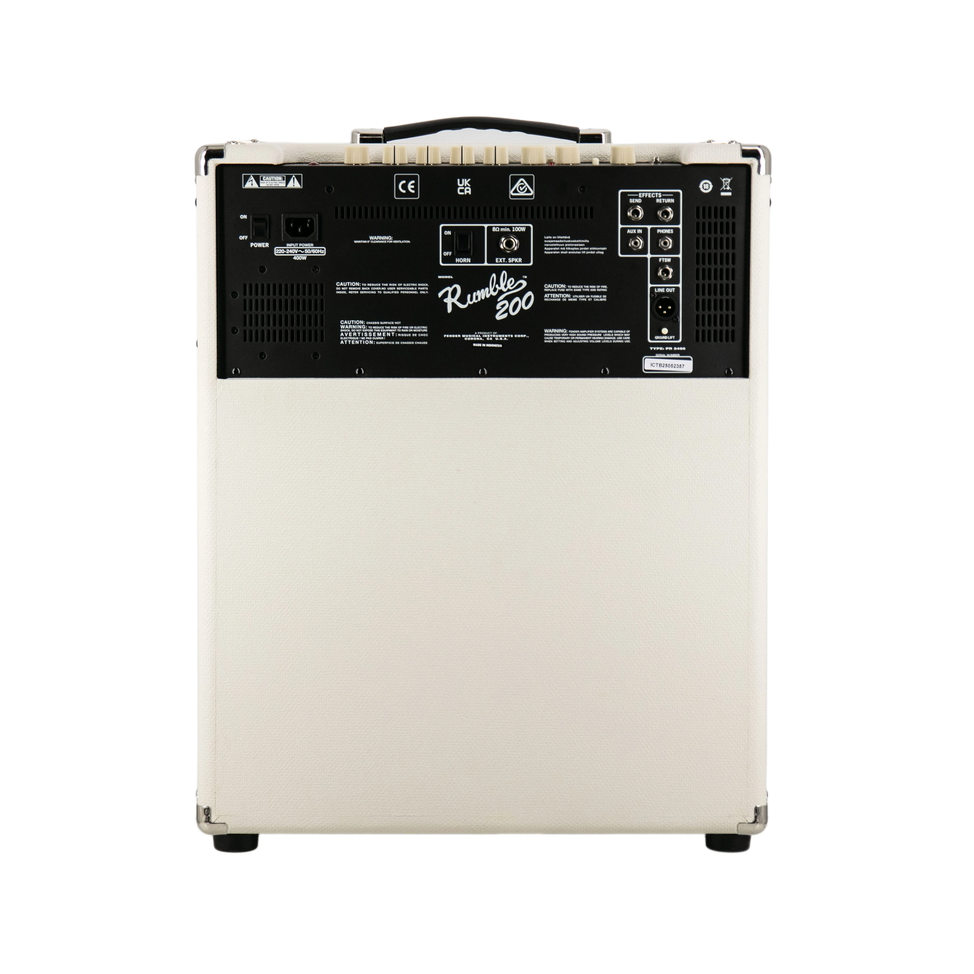 Fender Rumble 200 V3 Bass Combo Amplifier, Ivory, 230V EU - Image 4