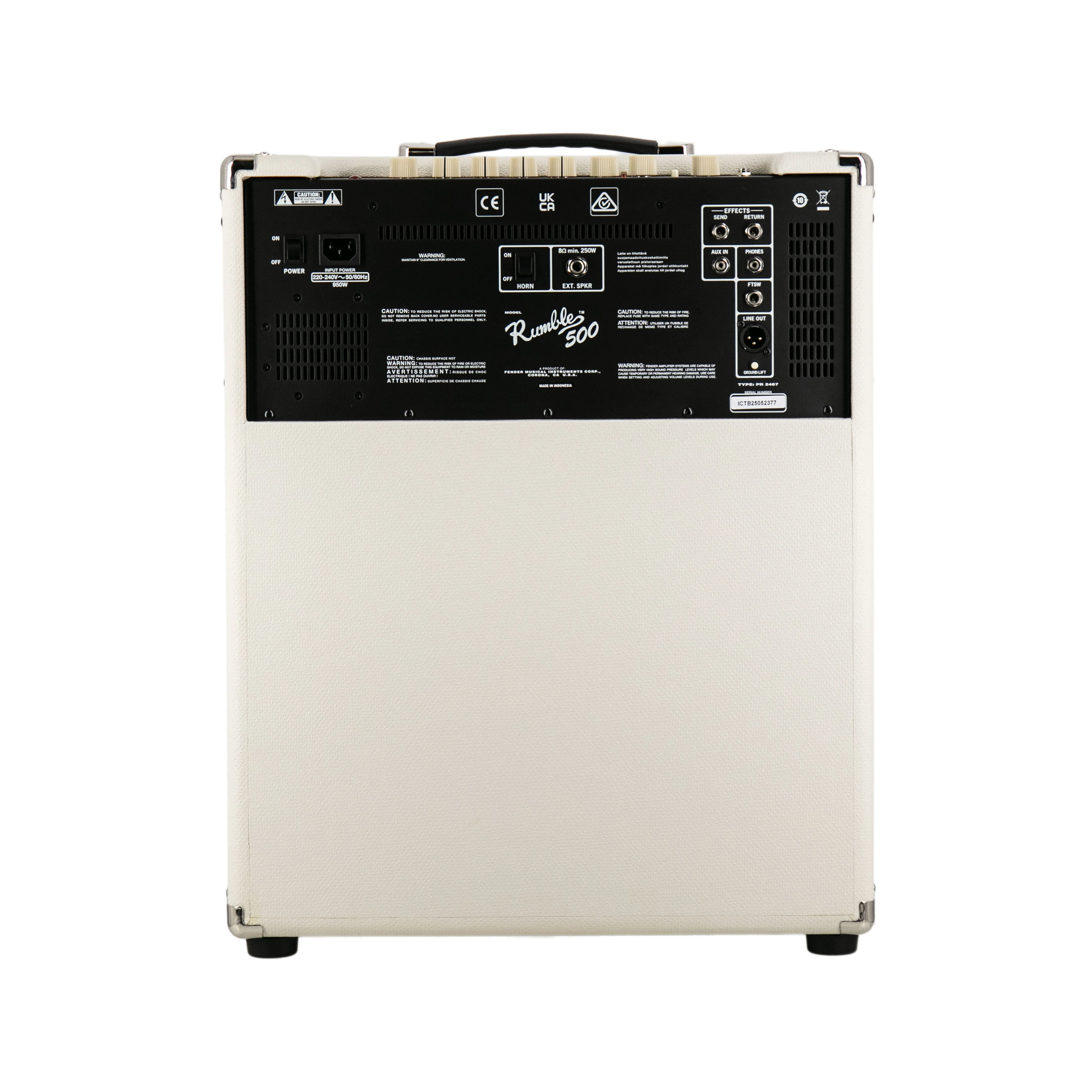 Fender Rumble 500 V3 Bass Combo Amplifier, Ivory, 230V UK - Image 4