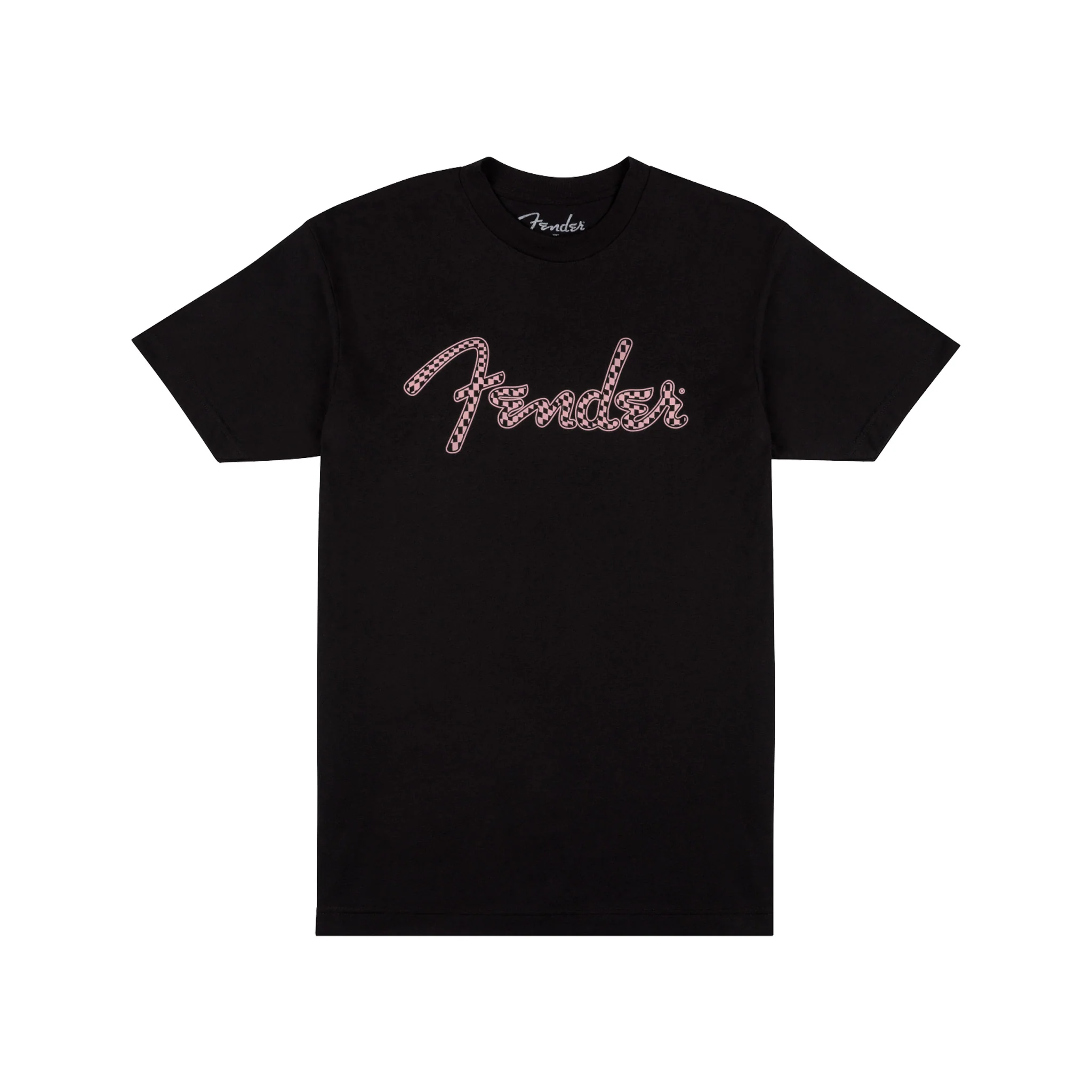 Fender Spaghetti Logo Wavy Checker Tee, Pink