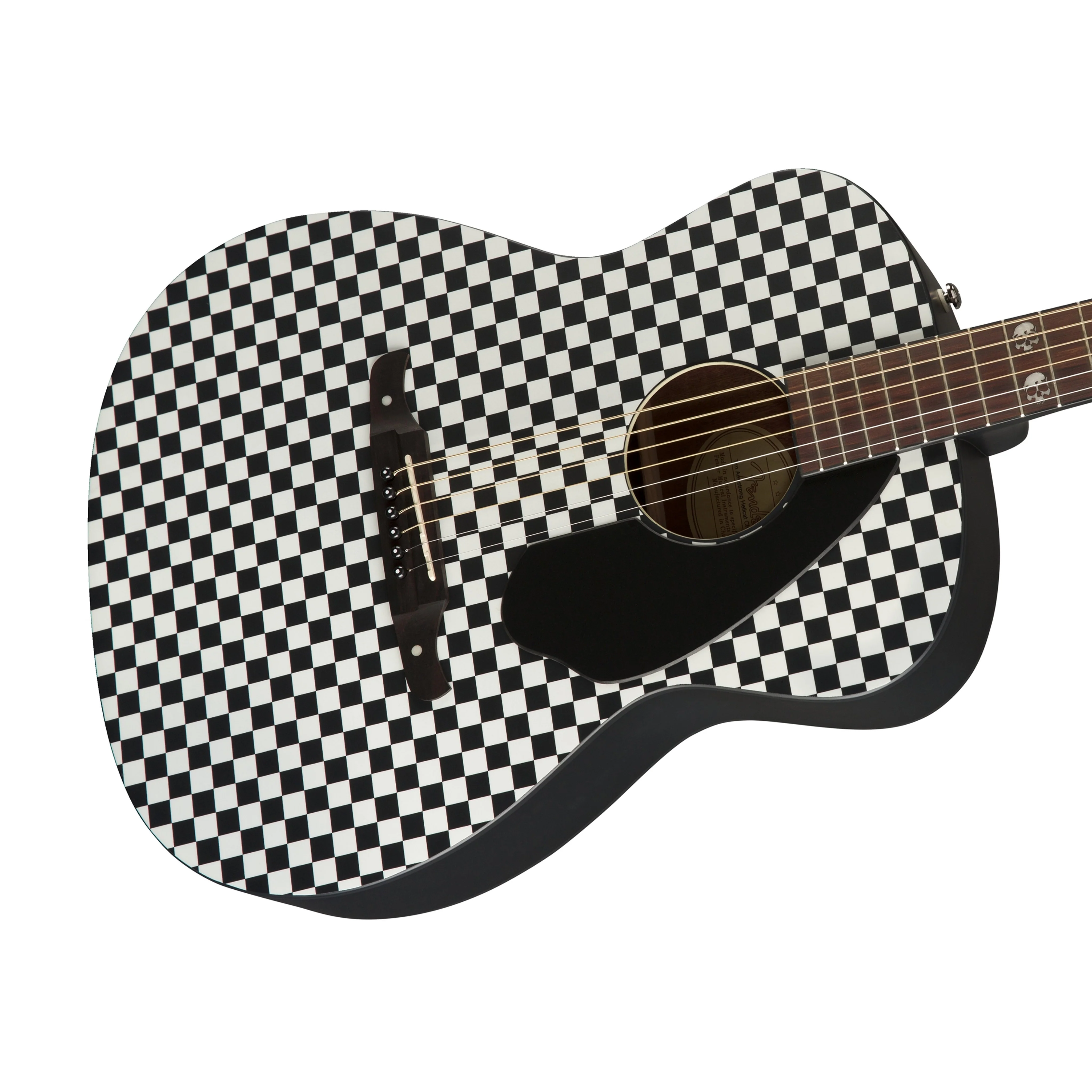 Fender Tim Armstrong Hellcat Acoustic Guitar w/Black Pickguard, Checkerboard - Image 5