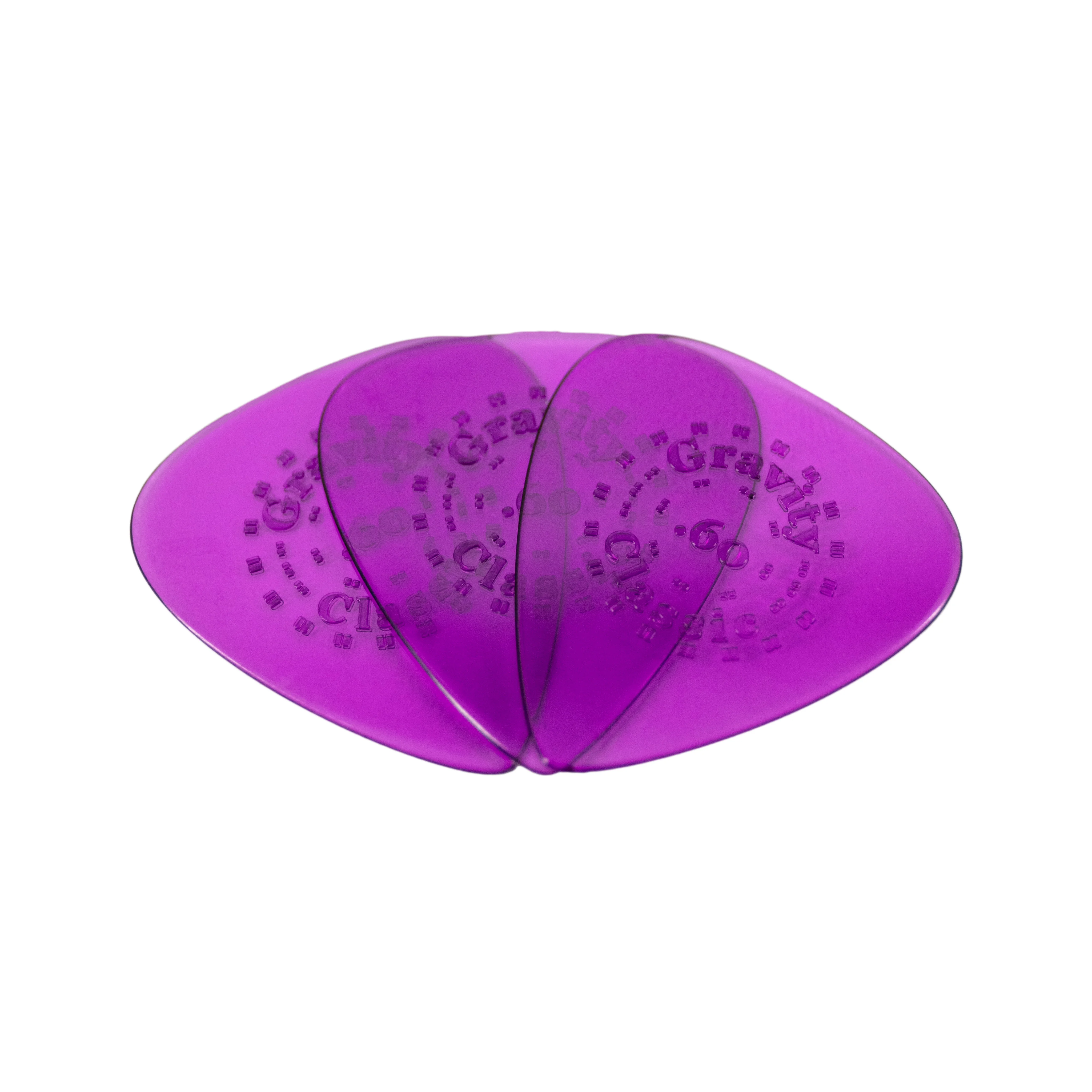 Gravity Classic Standard 0.60mm Guitar Pick, Polished Purple, Pack of 3 - Image 2