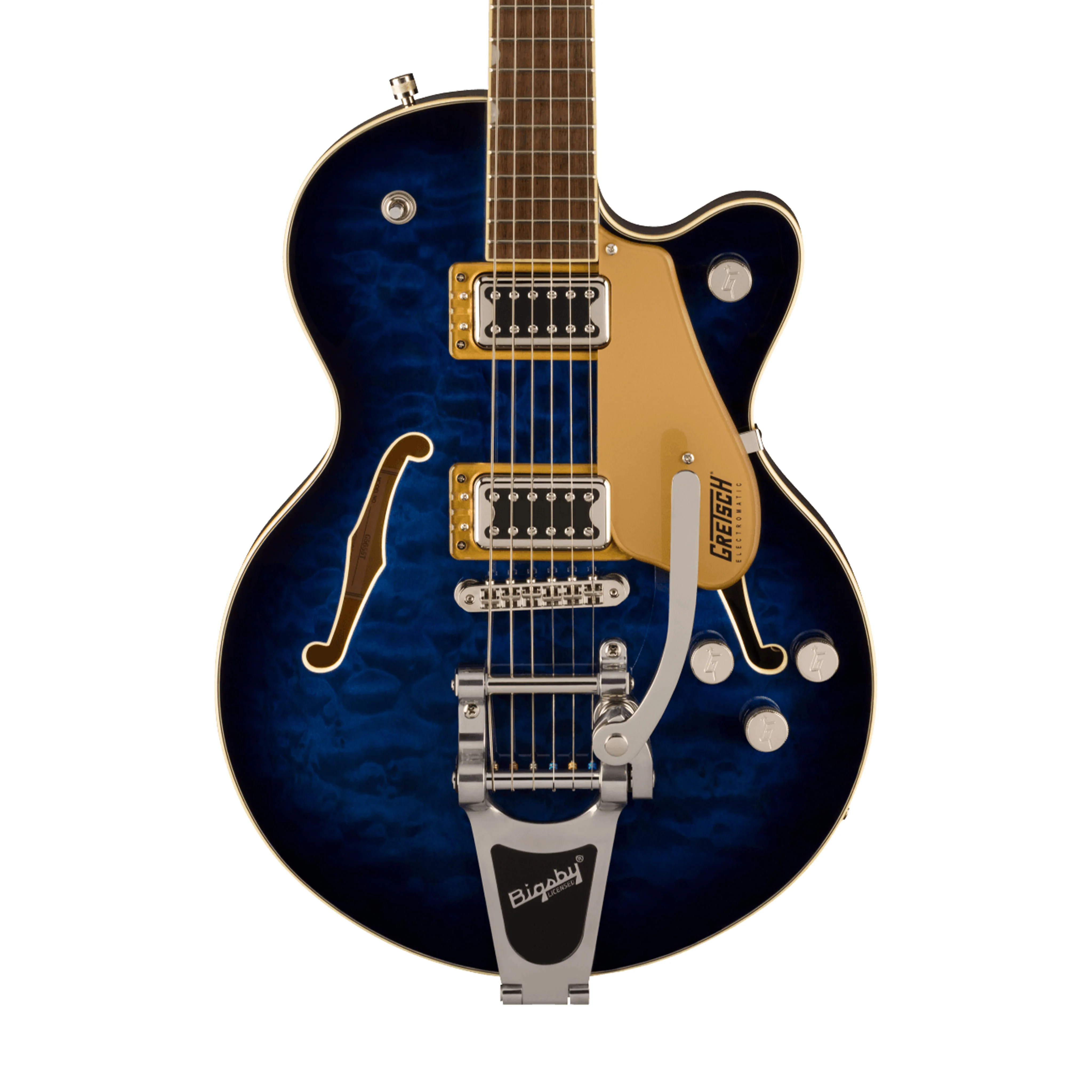 Gretsch G5655T-QM Electromatic Center Block Jr. Single-Cut Quilted w/ Bigsby Guitar, Maple FB, Hudson Sky - Image 3