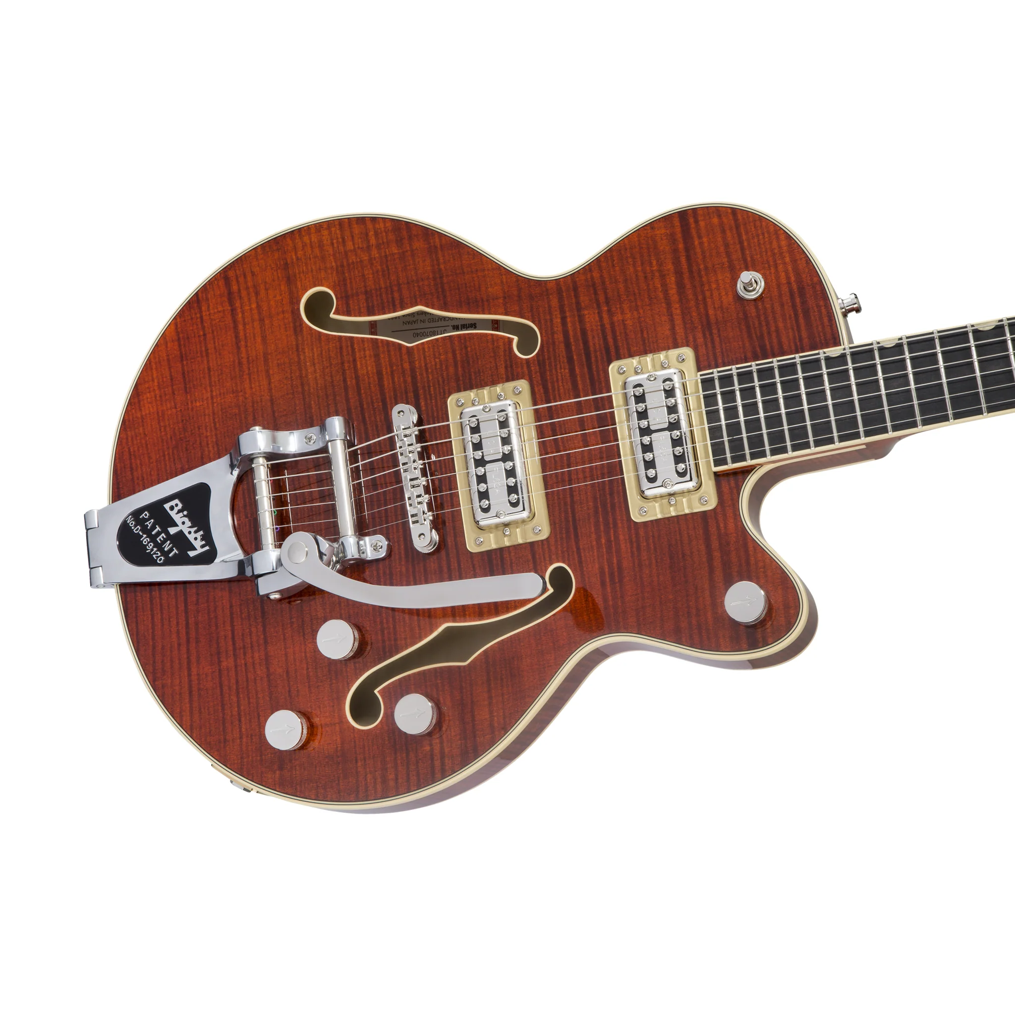 Gretsch G6659TFM Players Edition Broadkaster Jr Centre Block Single-Cut Guitar w/String-Thru Bigsby, Bourbon Stain - Image 3