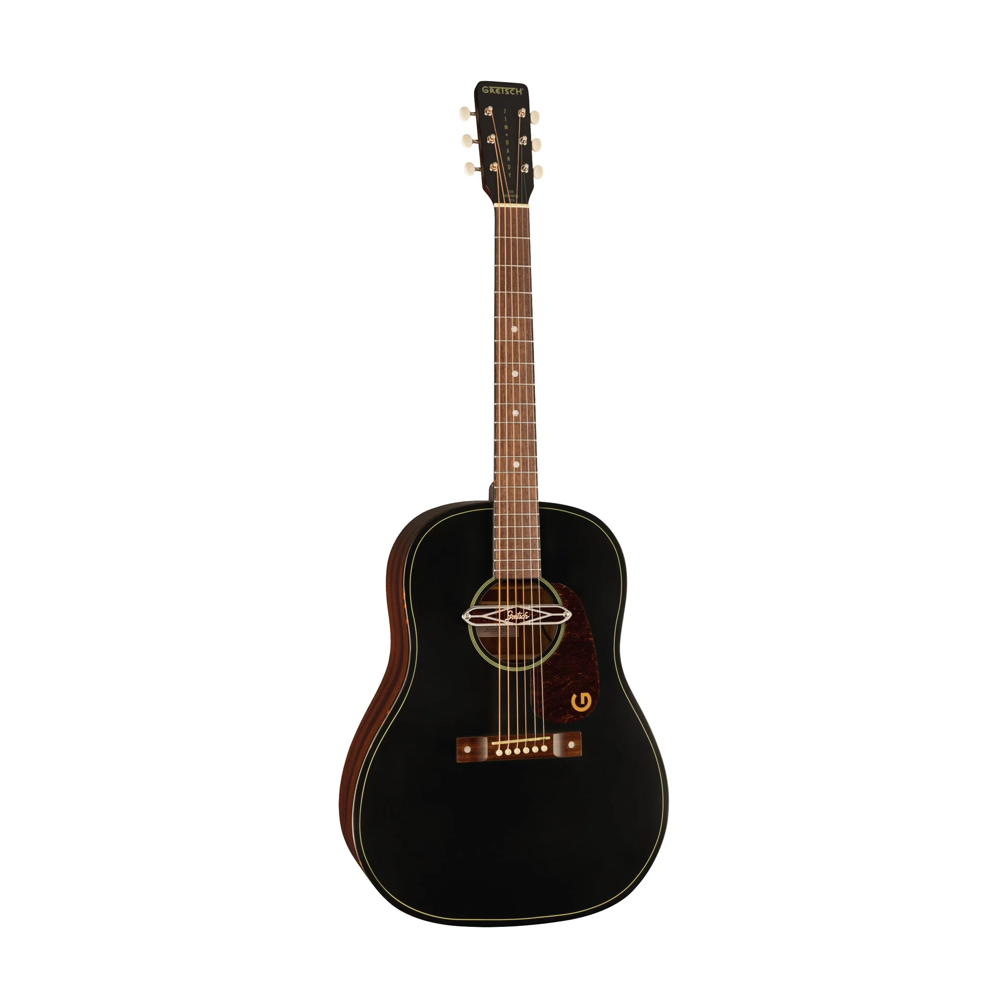 Gretsch Jim Dandy Deltoluxe Dreadnought Acoustic-Electric Guitar, Black Top - Image 7