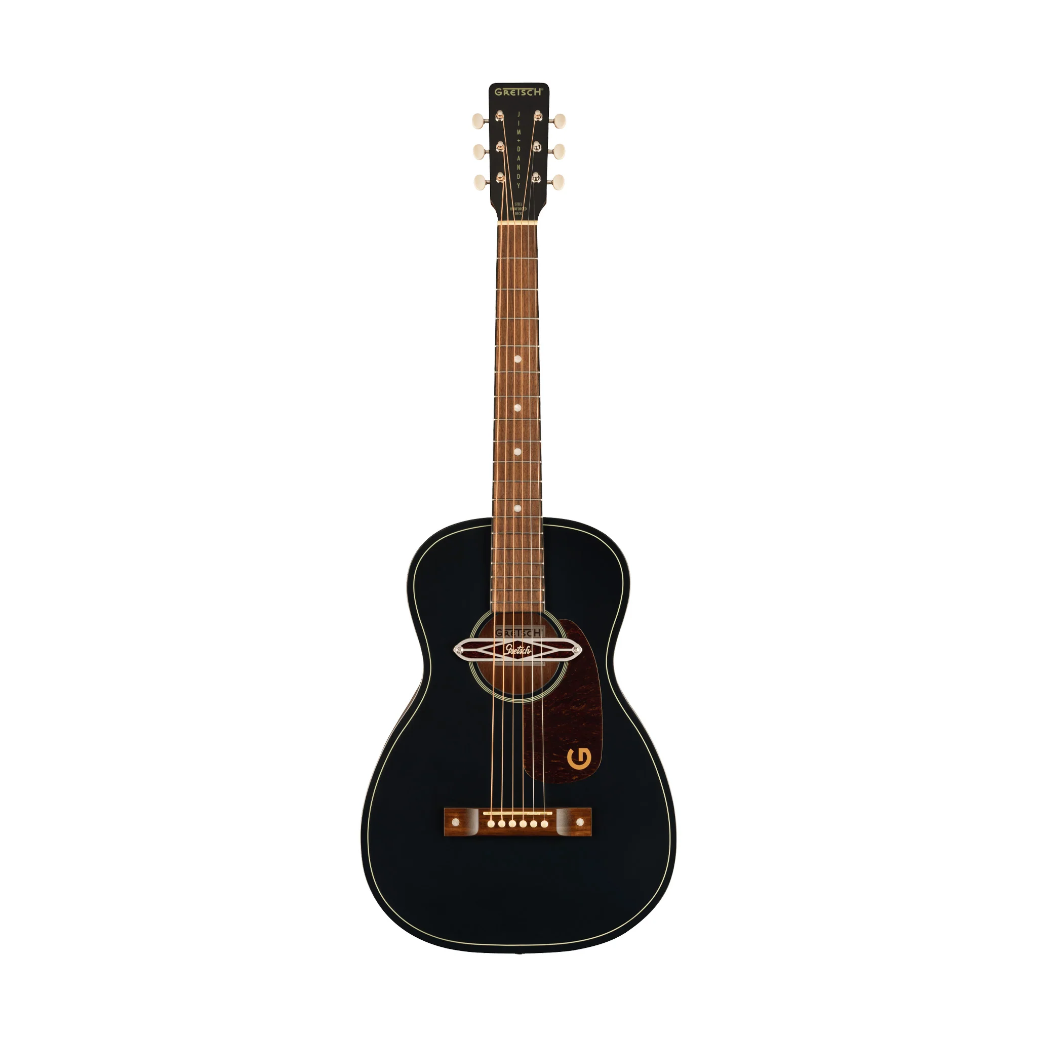 Gretsch Jim Dandy Deltoluxe Parlor Acoustic-Electric Guitar, Black