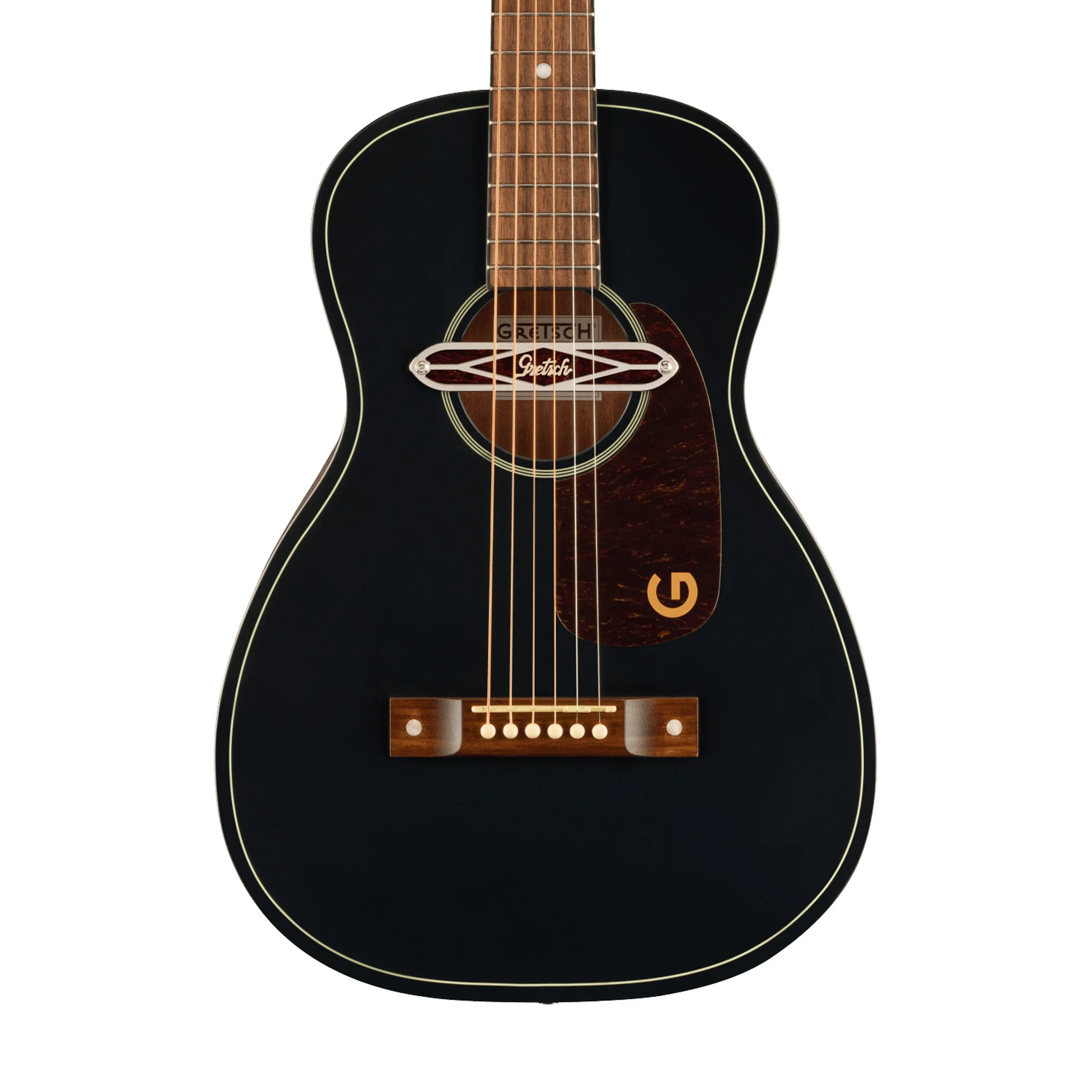 Gretsch Jim Dandy Deltoluxe Parlor Acoustic-Electric Guitar, Black - Image 4
