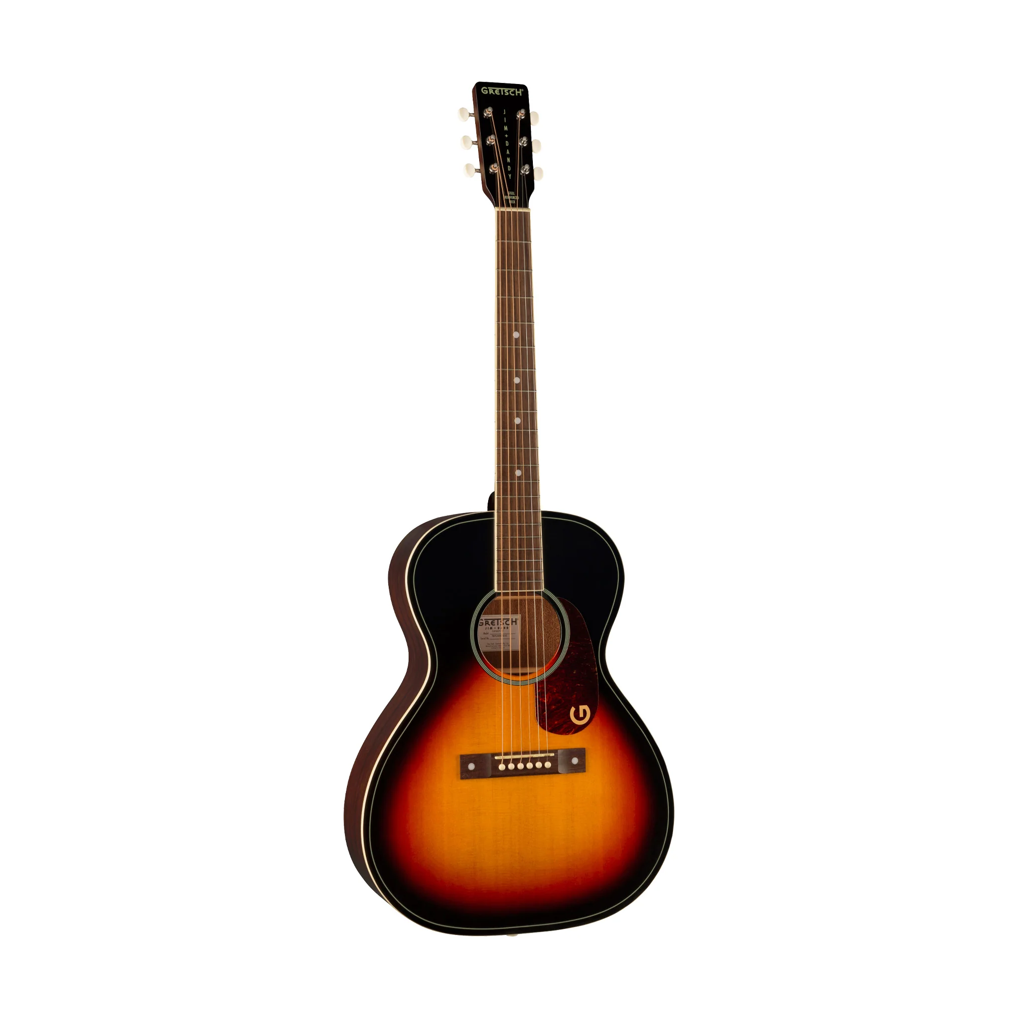Gretsch Limited Edition Jim Dandy Concert Acoustic Guitar w/Solid Top, Walnut FB, Heritage Burst - Image 7