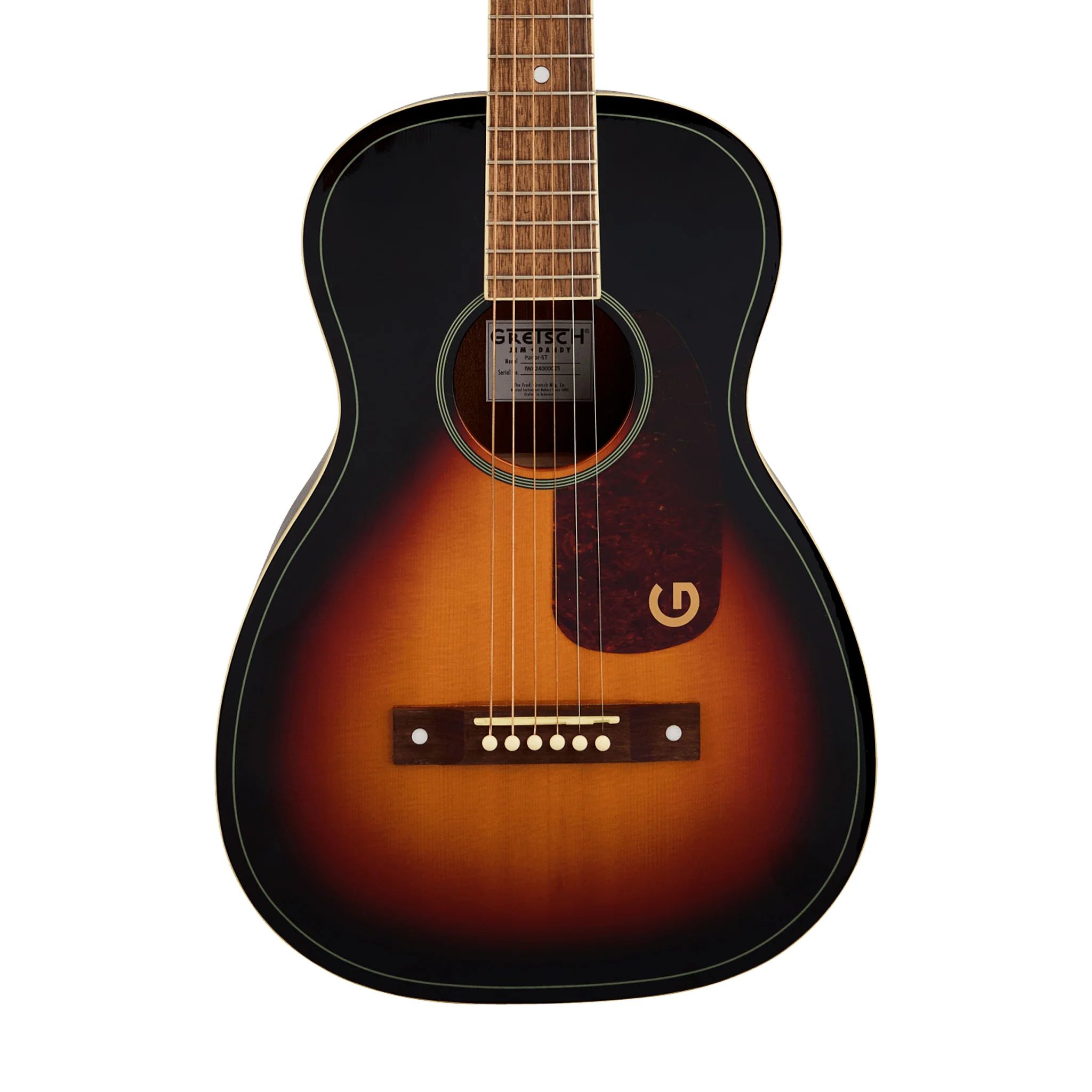 Gretsch Limited Edition Jim Dandy Parlor Acoustic Guitar w/Solid Top, Walnut FB, Heritage Burst - Image 3