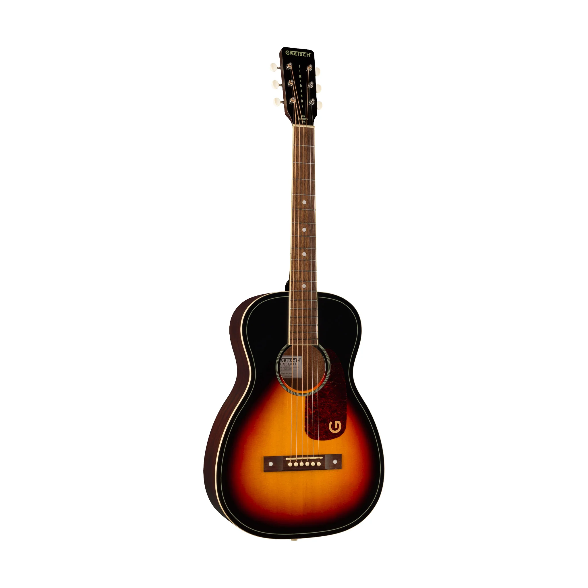 Gretsch Limited Edition Jim Dandy Parlor Acoustic Guitar w/Solid Top, Walnut FB, Heritage Burst - Image 7