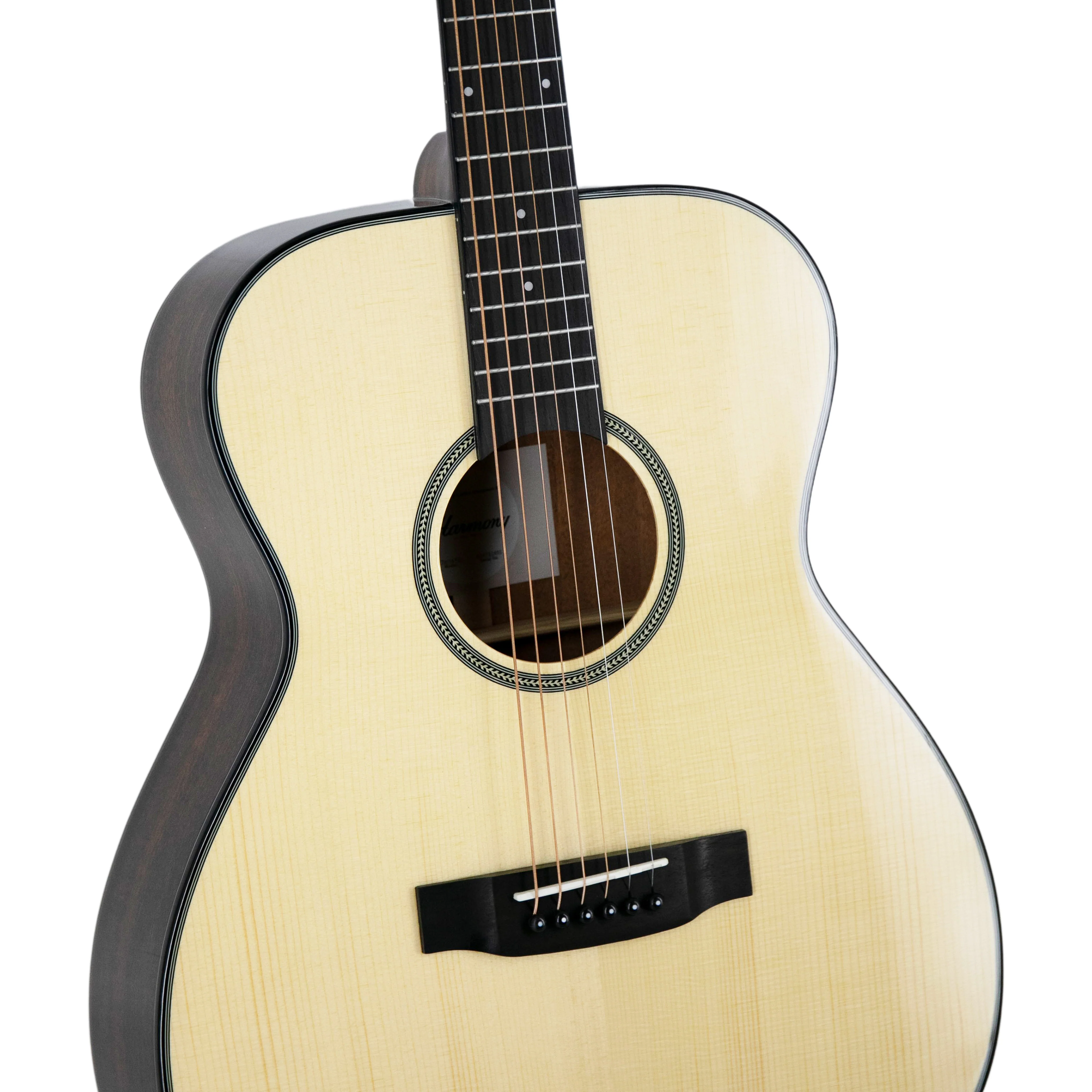 Harmony Foundation Series Terra FS OM Acoustic Guitar, Natural Gloss Bundle - Image 2