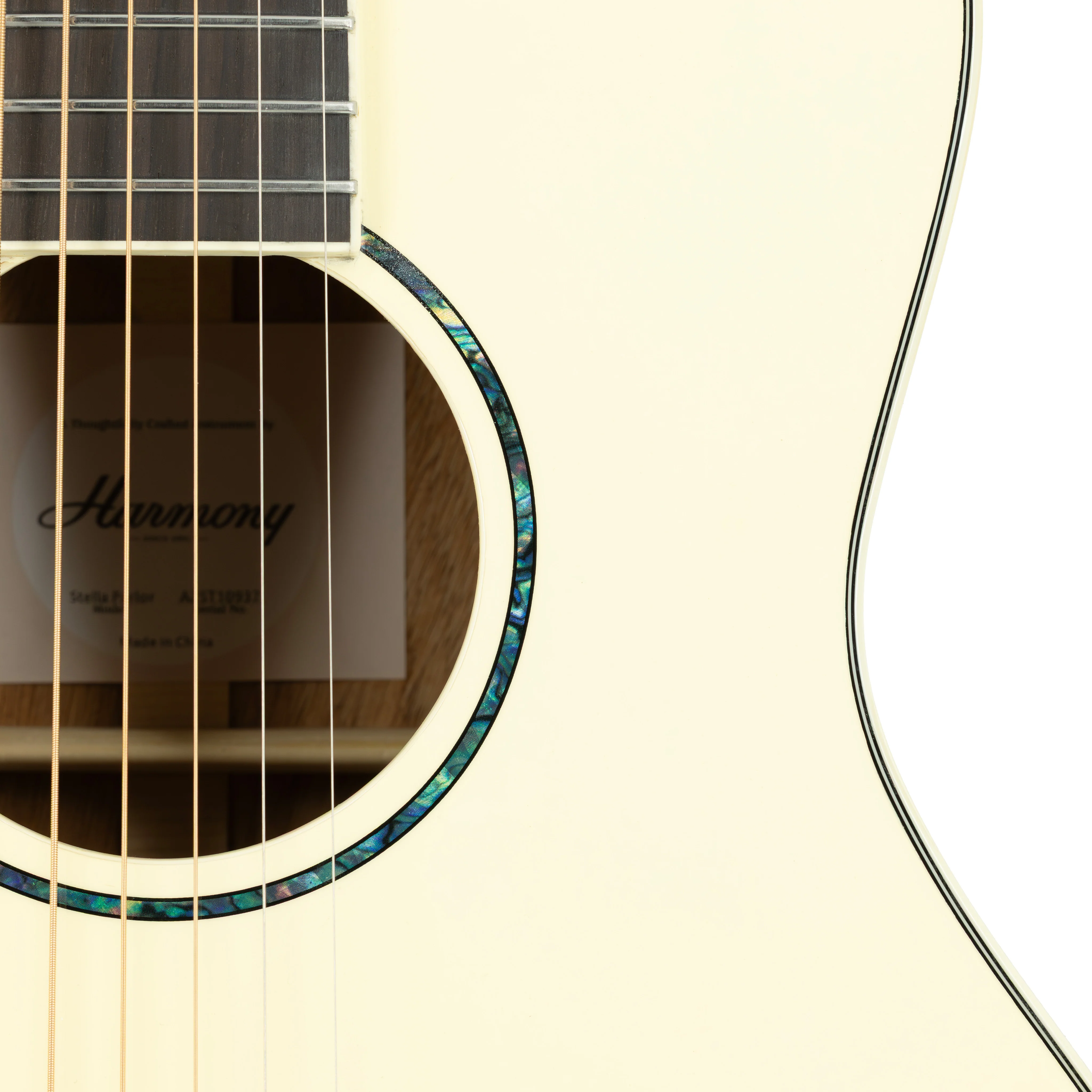 Harmony Stella Parlor Acoustic Guitar w/Bag, Ivory - Image 14