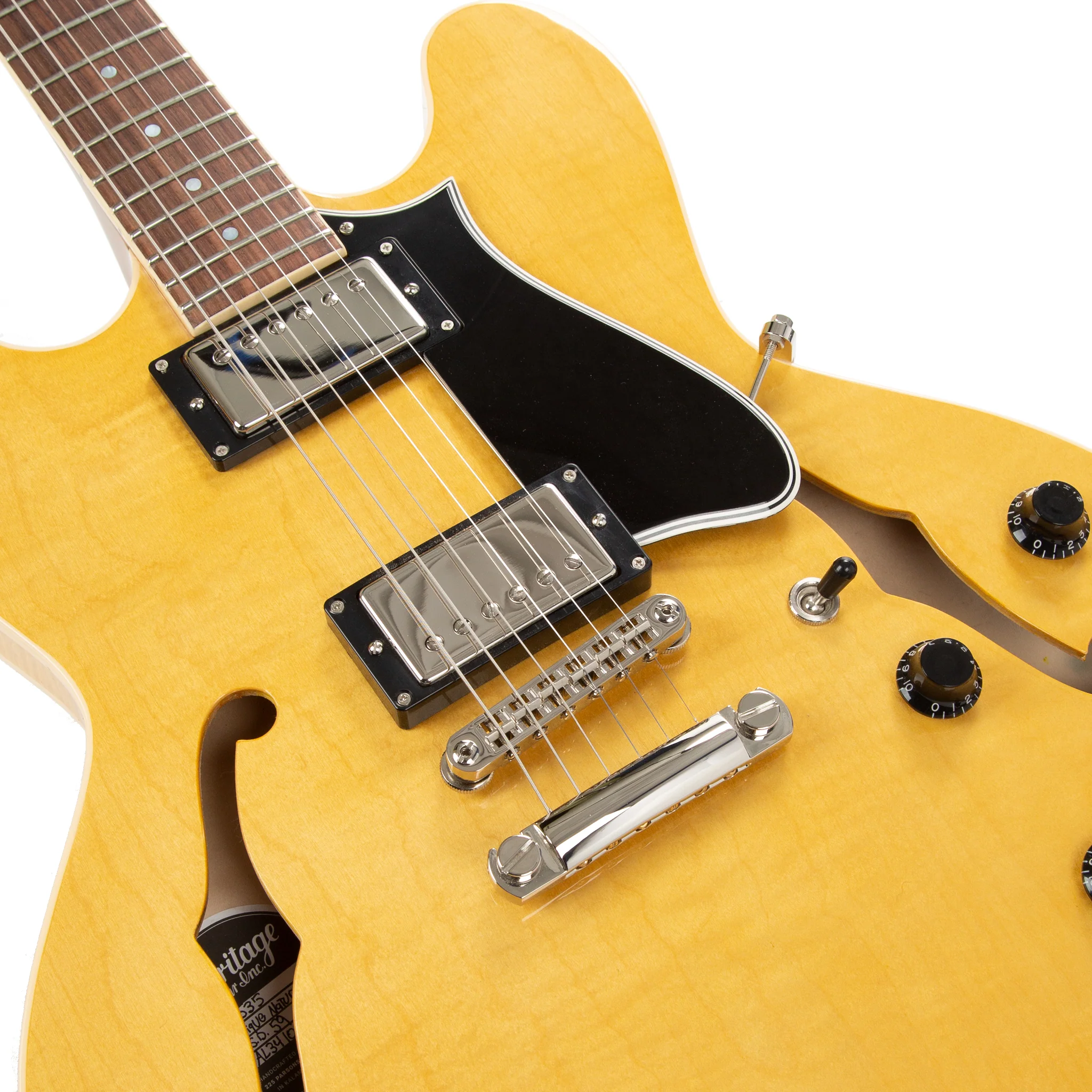 Heritage Standard H-535 Semi-Hollow Electric Guitar with Case, Antique Natural - Image 3