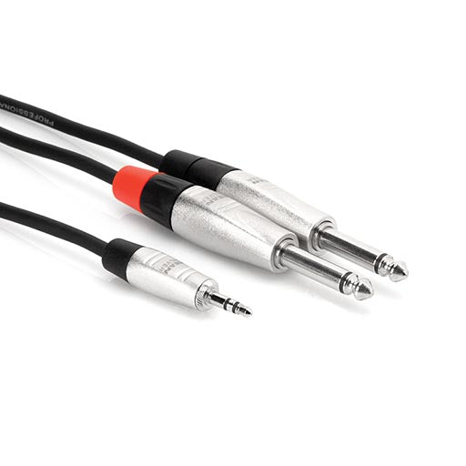 Hosa HMP-010Y Pro Y Cable, 3.5mm TRS to 1/4inch, 10ft - Image 2