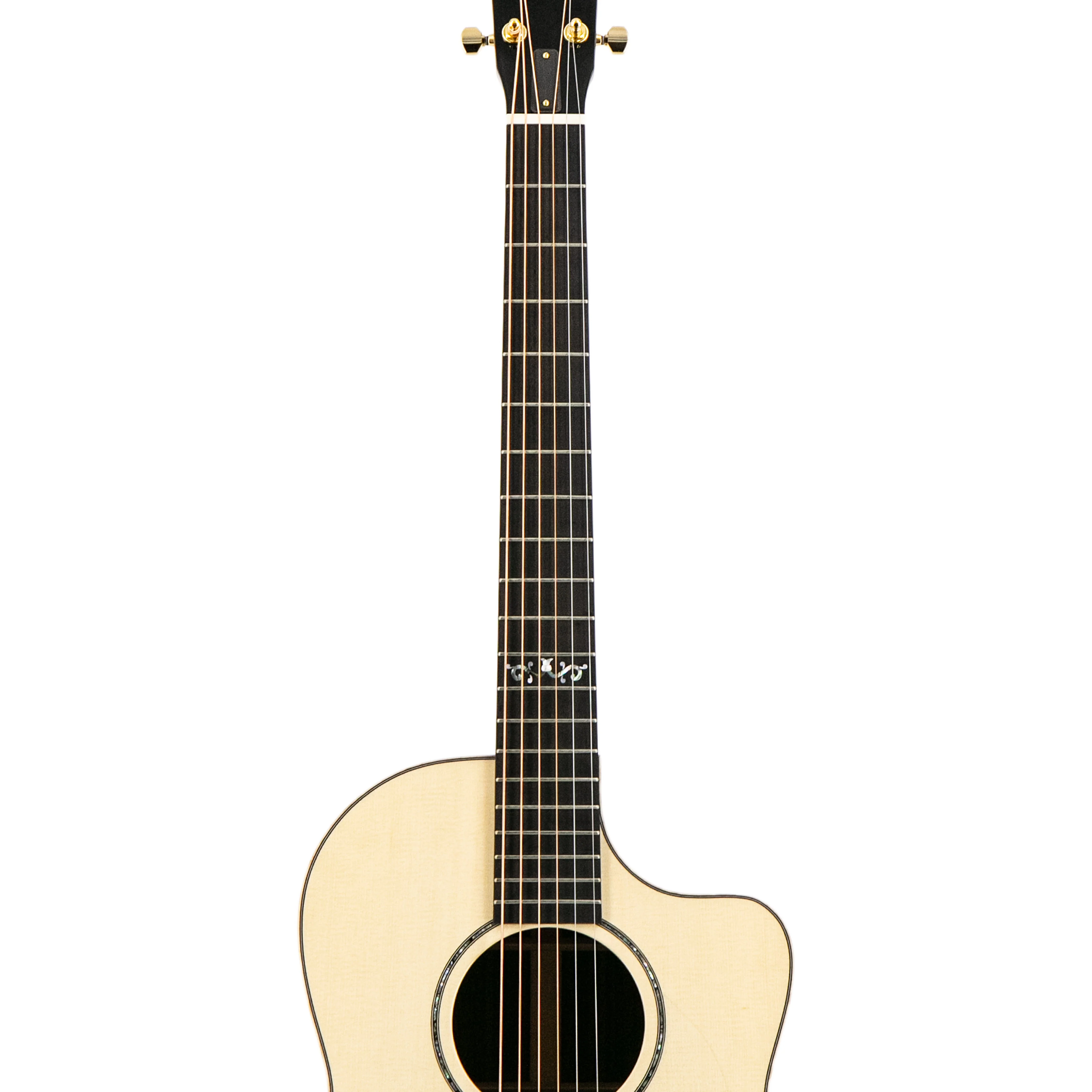 Huss & Dalton Model CM Custom Cutaway Standard Engelmann Spruce/East Indian RW Acoustic Guitar, Gold - Image 5