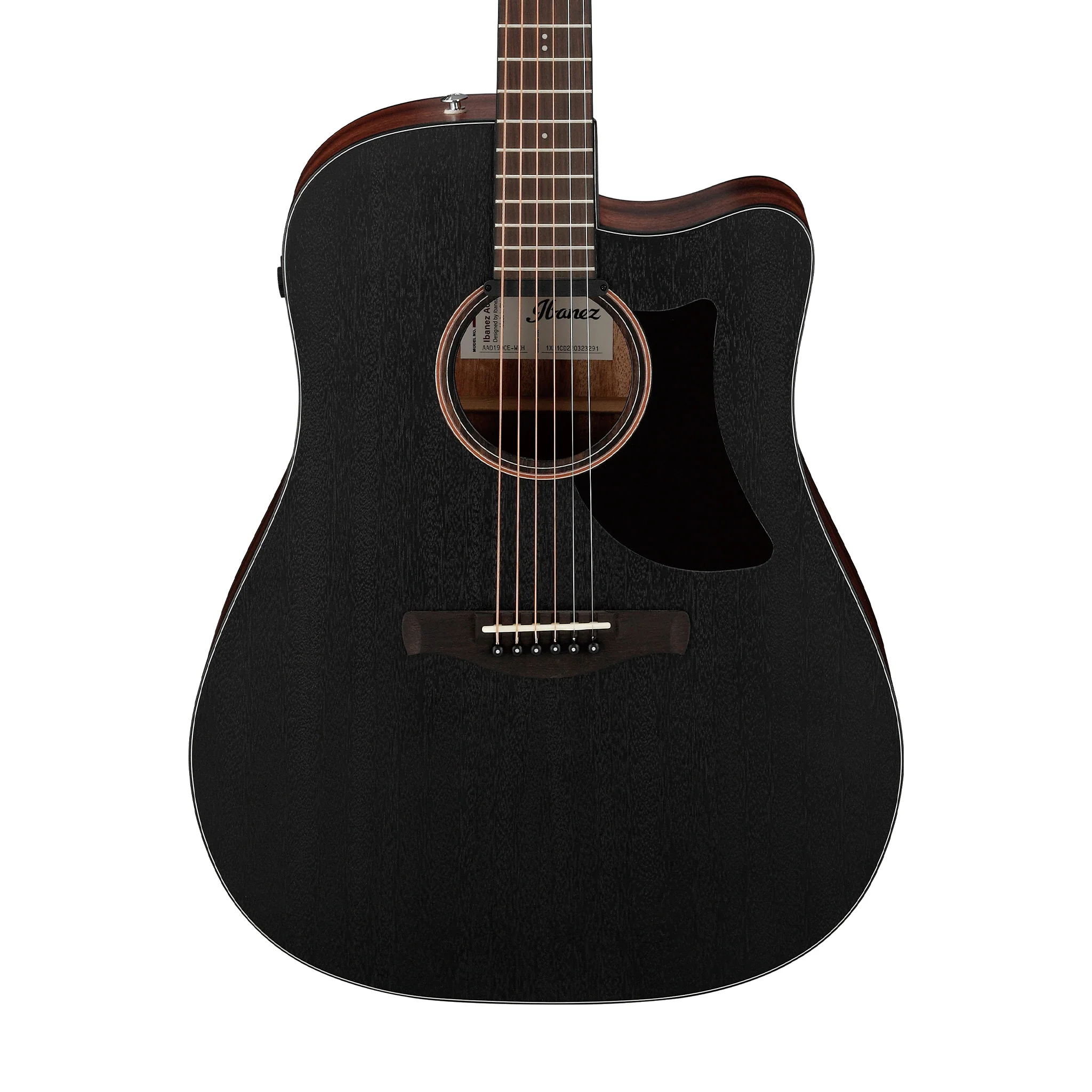 Ibanez AAD190CE-WKH Acoustic/Electric Guitar, Weathered Black Open Pore - Image 4