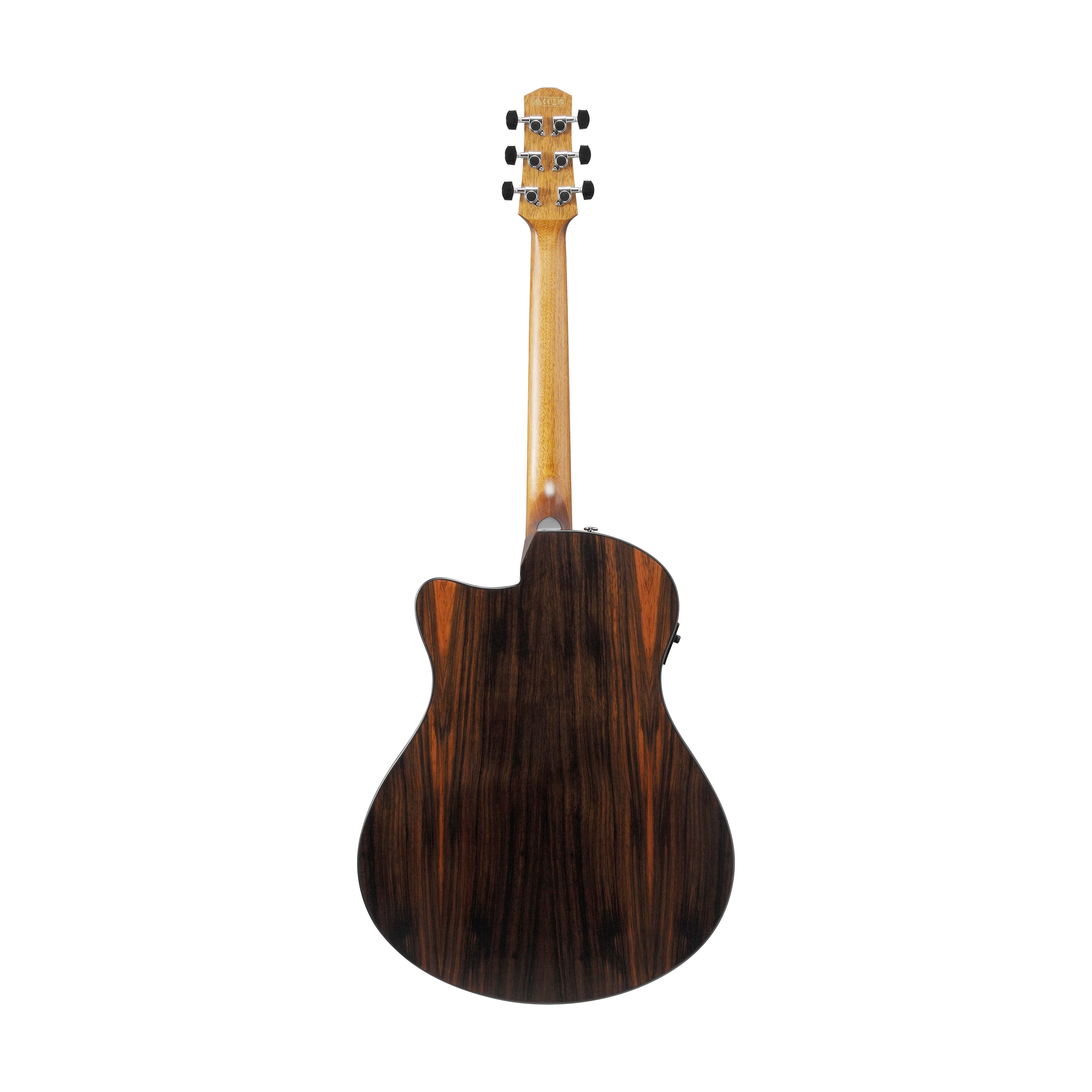 Ibanez AAM70CE-TBN Acoustic Guitar w/Gloss Top, Transparent Charcoal Burst Low, Natural Open - Image 2