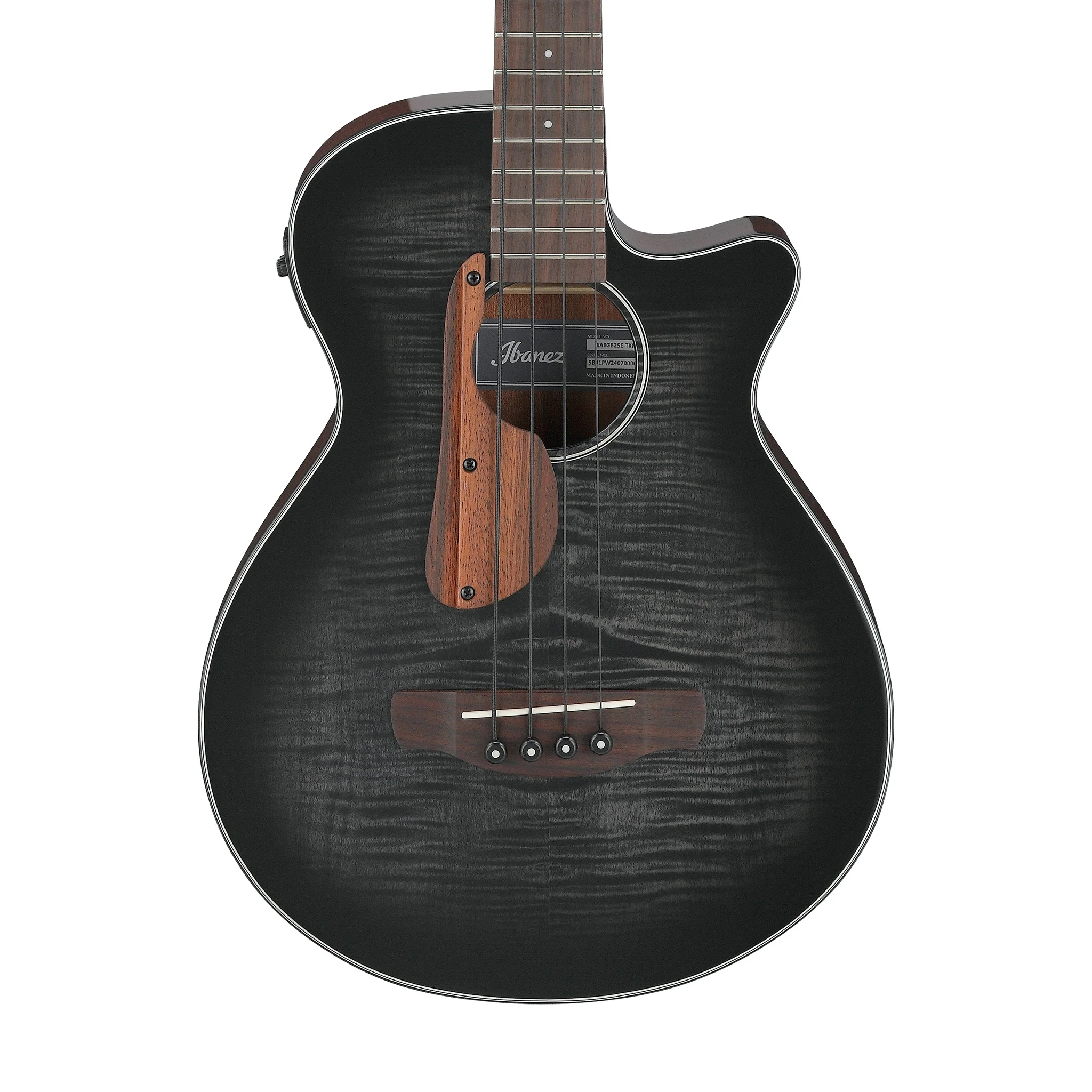 Ibanez AEGB25E-TKH Acoustic Bass Guitar, Transparent Black Sunburst High Gloss - Image 4