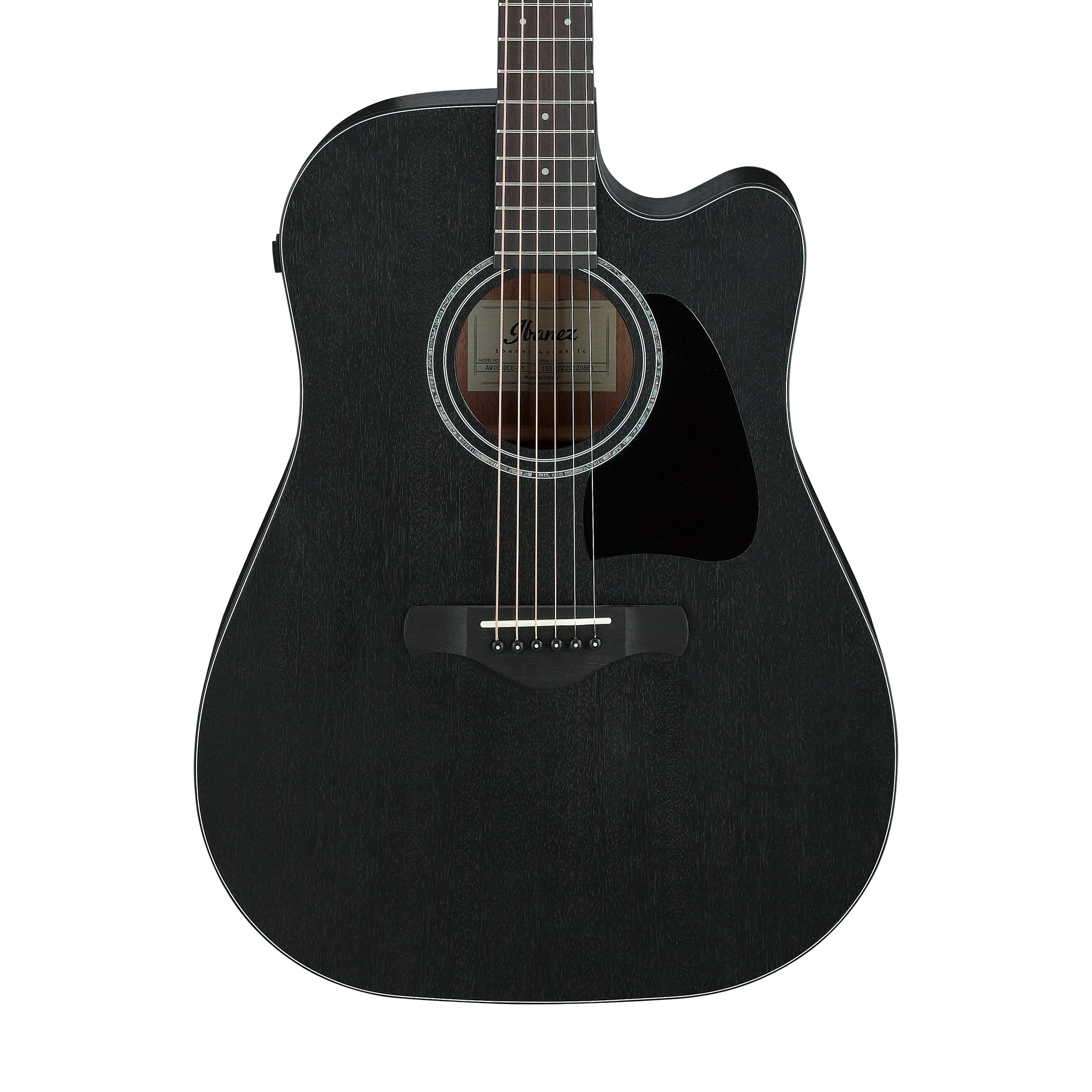 Ibanez AW1040CE-WK Acoustic/Electric Guitar, Weathered Black - Image 4
