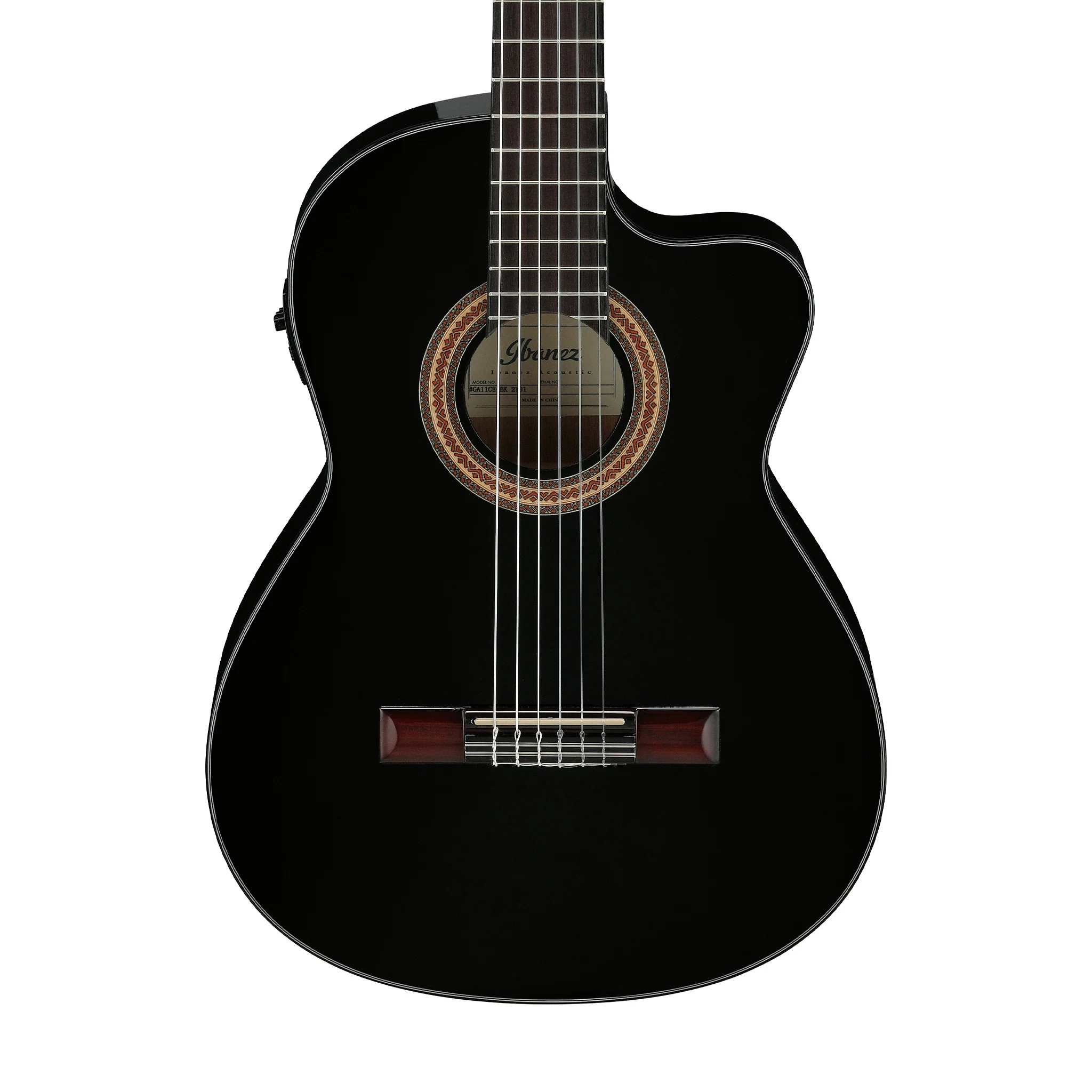 Ibanez GA11CE-BK Classical Acoustic/Electric Guitar, Black - Image 4