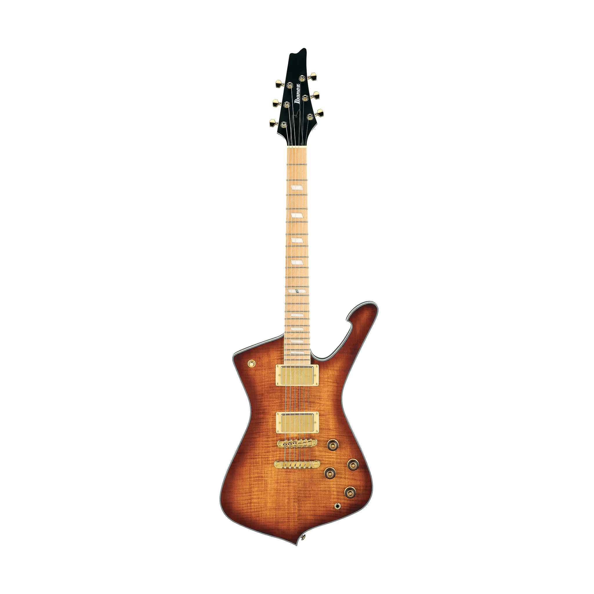 Ibanez Iceman IC420MFM-CML Electric Guitar w/IC Bag, Caramel Burst Low Gloss