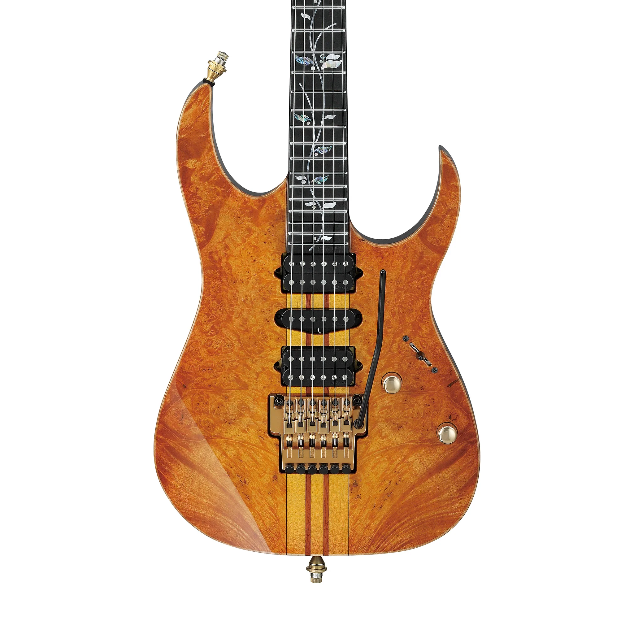 Ibanez Japan Custom Shop Visions IV1RG Electric Guitar /Case, Ebony FB, Amber - Image 3