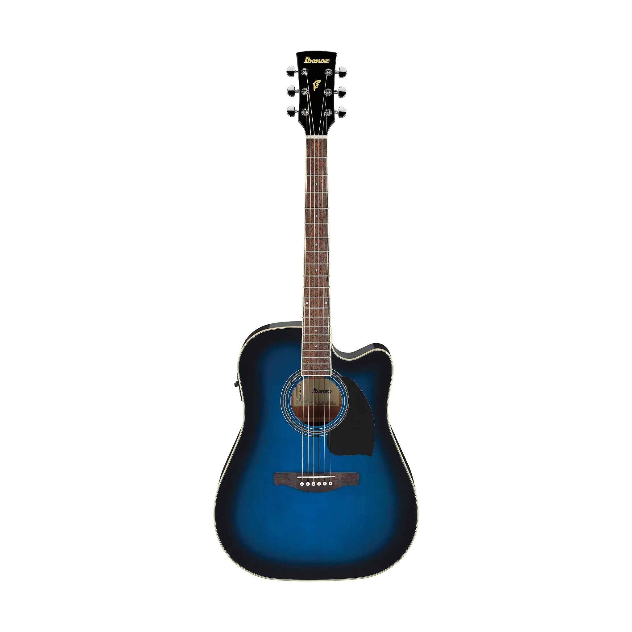 Ibanez PF15ECE-TBS Acoustic Guitar, Transparent Blue Sunburst High Gloss